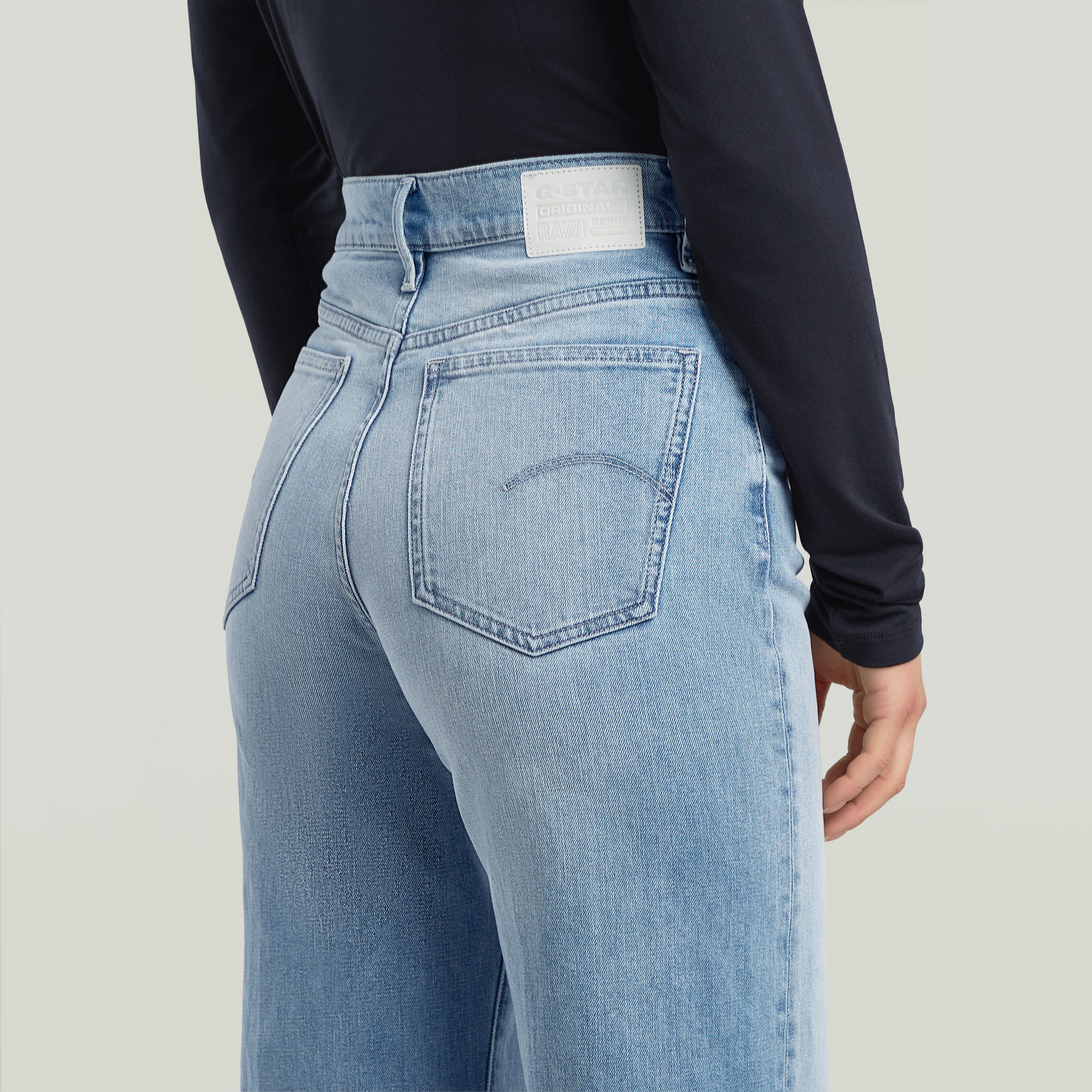 G-Star RAW Deck Ultra High Wide Leg Jeans Lichtblauw Dames