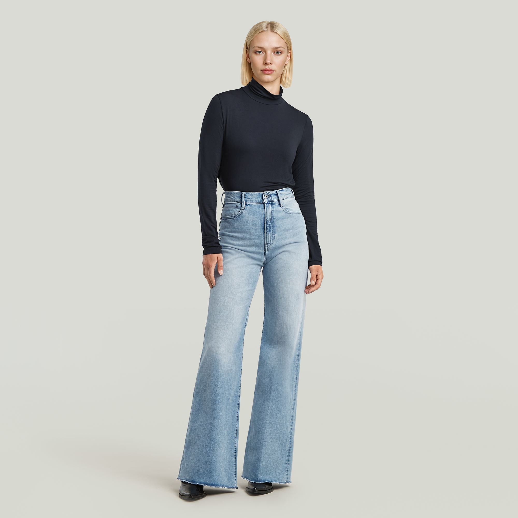G-Star RAW Deck Ultra High Wide Leg Jeans Lichtblauw Dames