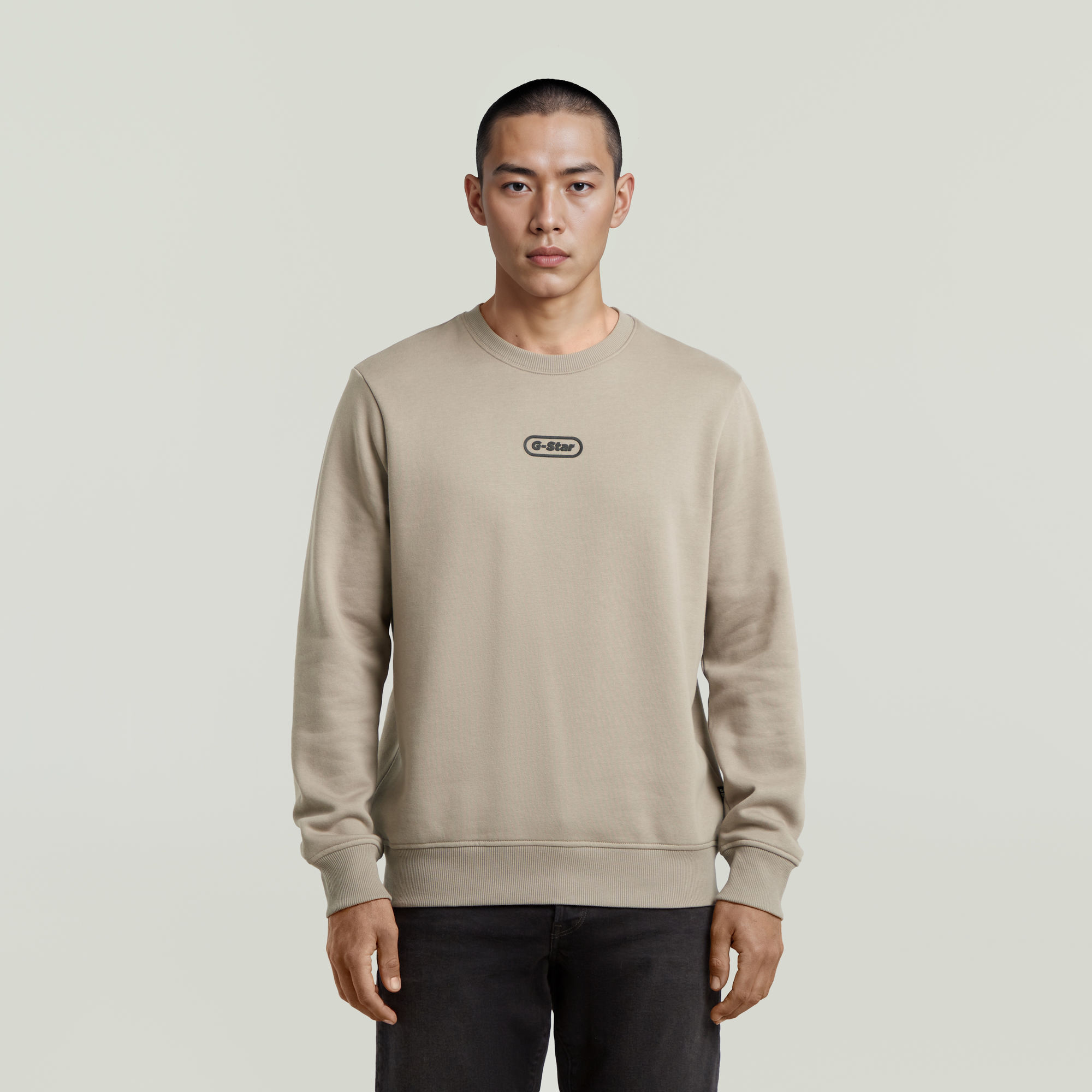 Thumbnail - Center Chest Logo Sweatshirt - Beige - Herren