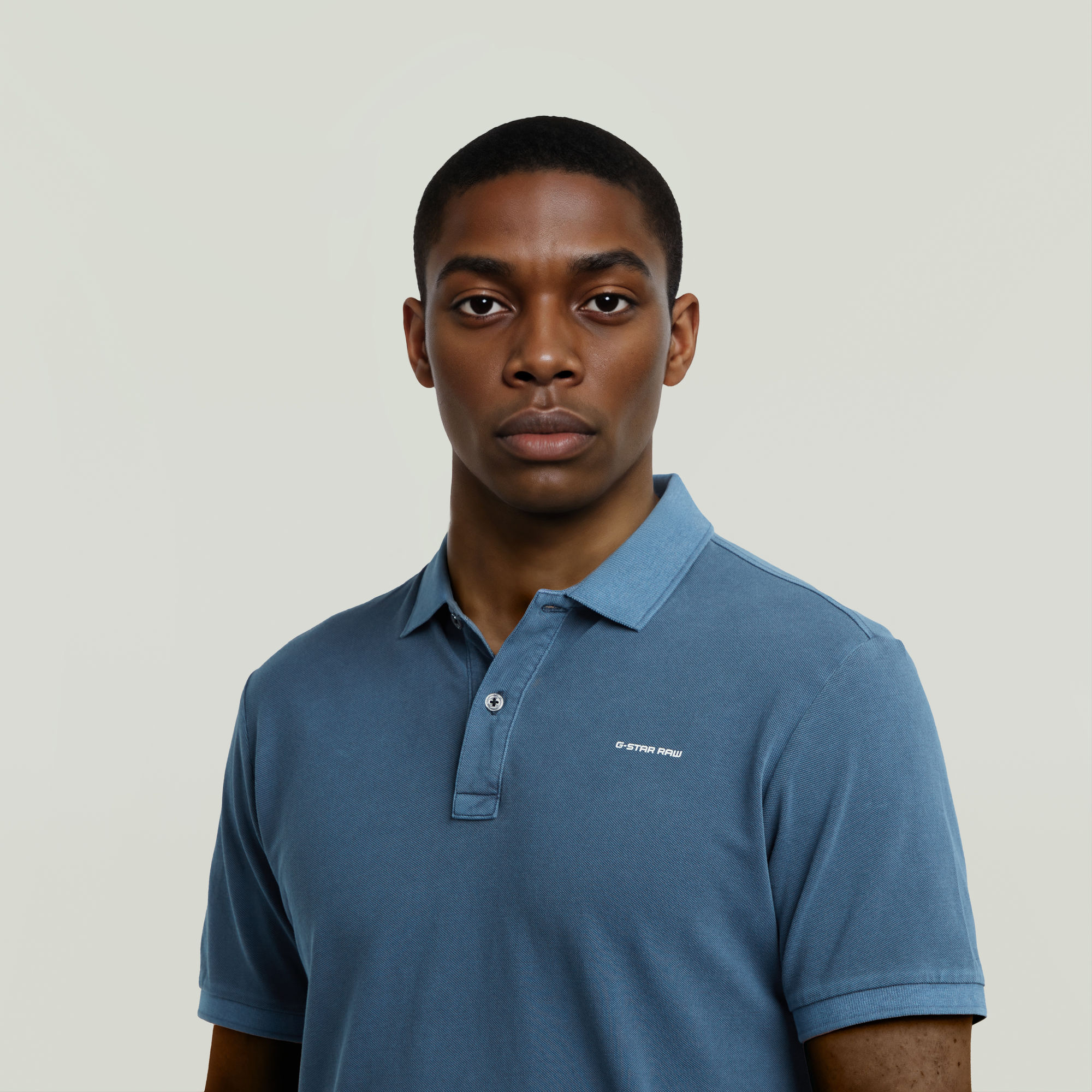 G-Star RAW Oluv Slim Polo Midden blauw Heren