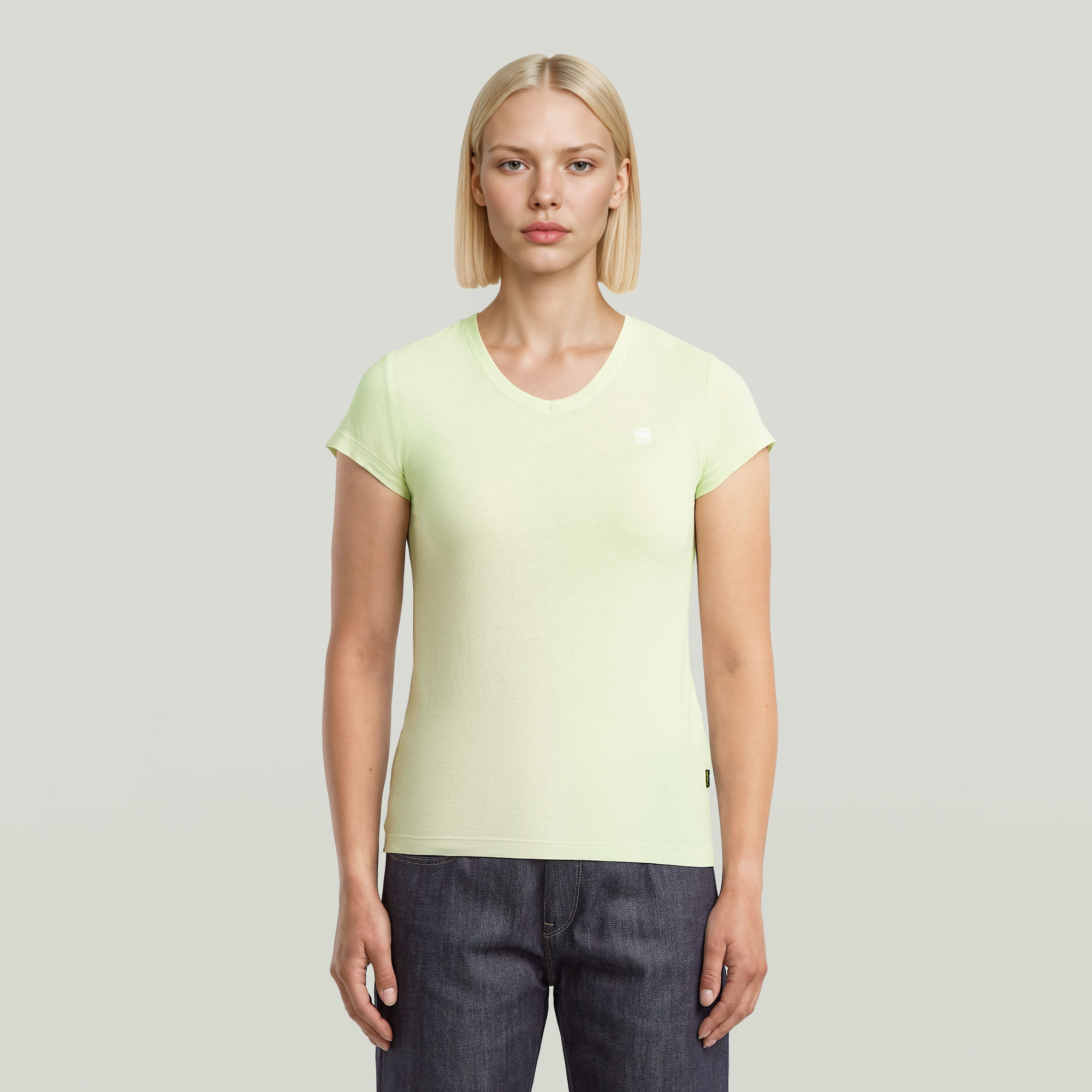 G-Star RAW Eyben Slim V-Hals Top 2.0 Groen Dames