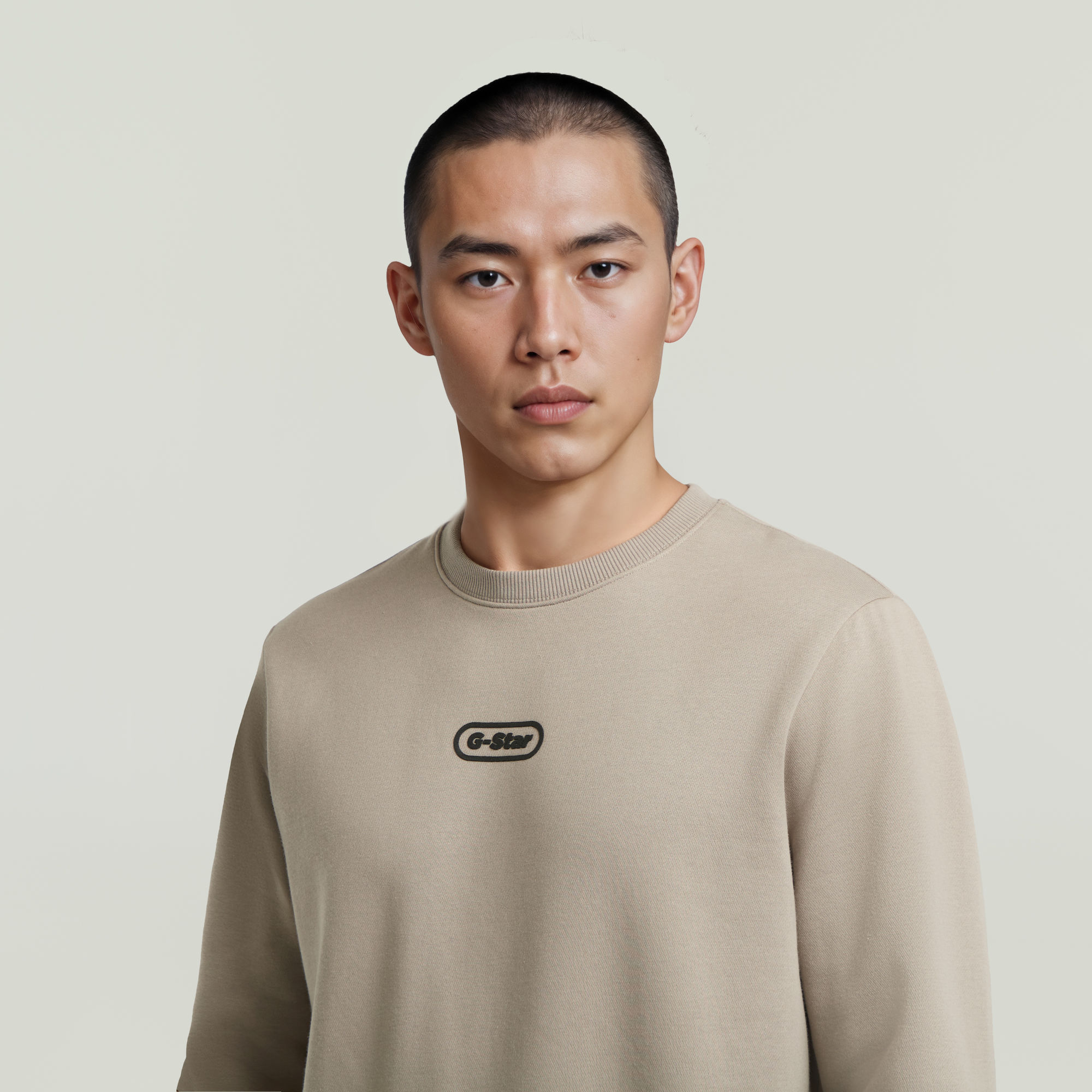 G-Star RAW Center Chest Logo Sweater Beige Heren