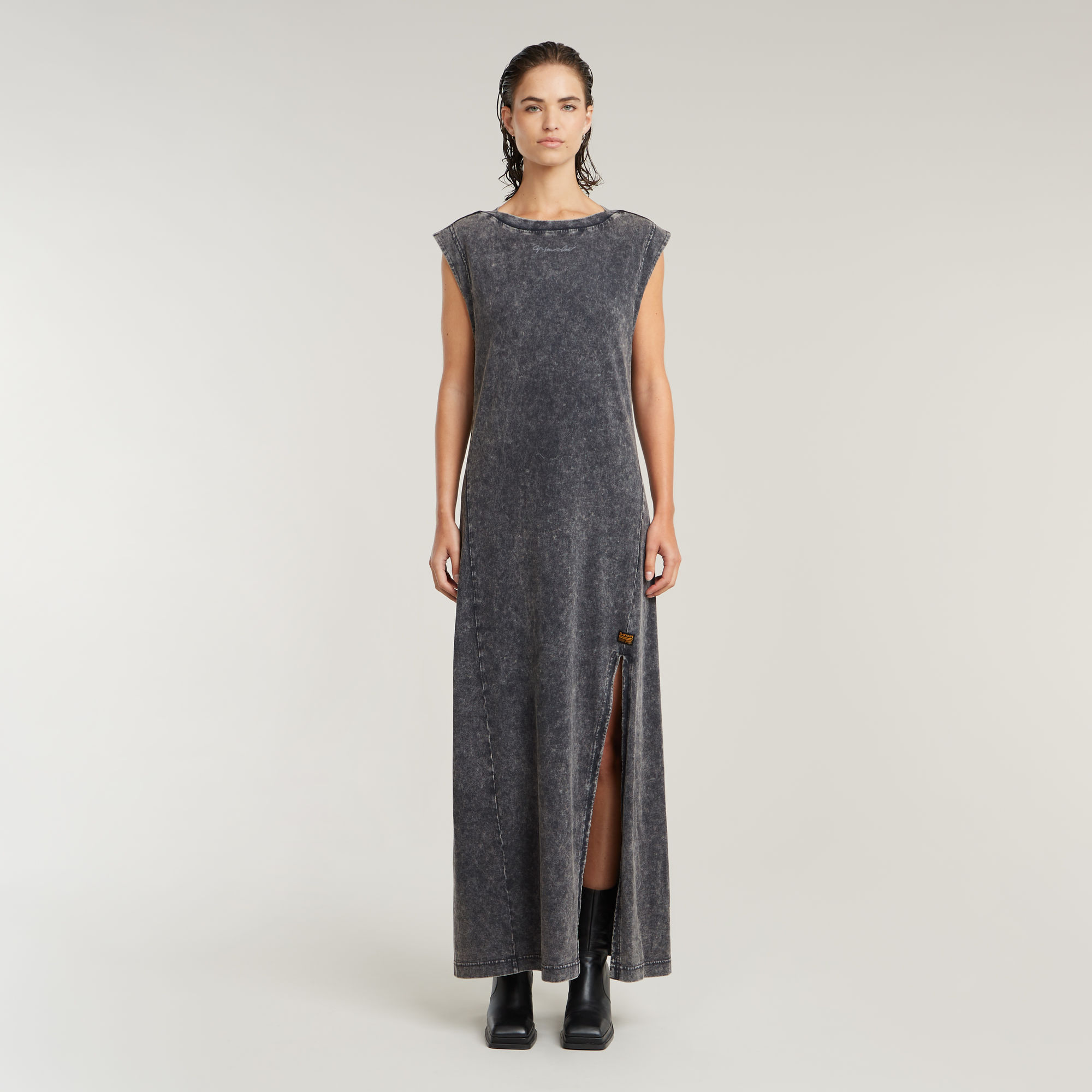 Overdyed Maxi Tank Kleid - Grau - Damen