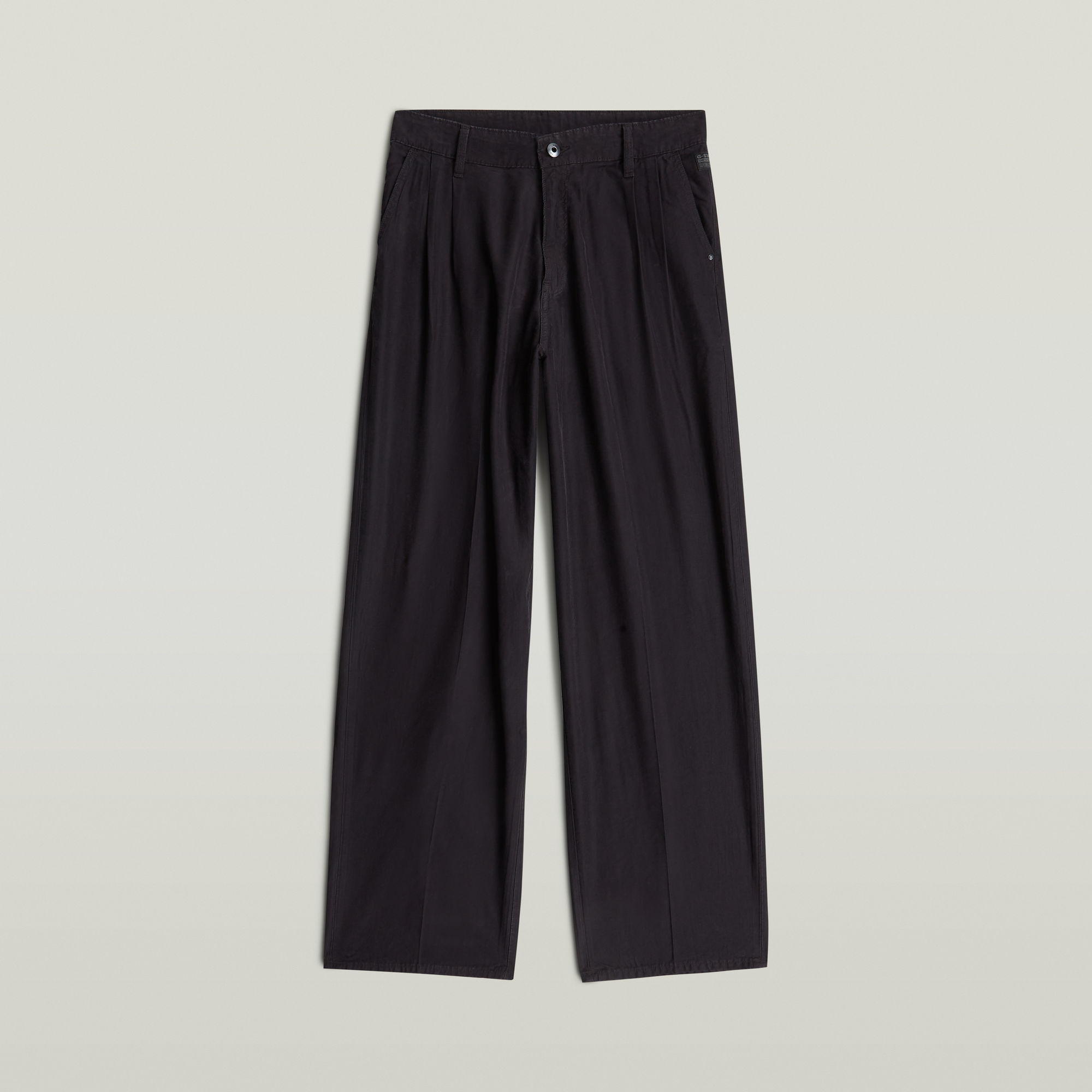 Thumbnail - Pleated Chino - Schwarz - Damen