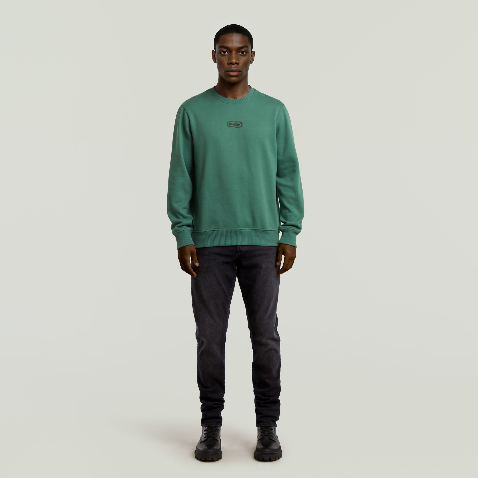 G-Star RAW Center Chest Logo Sweater Groen Heren