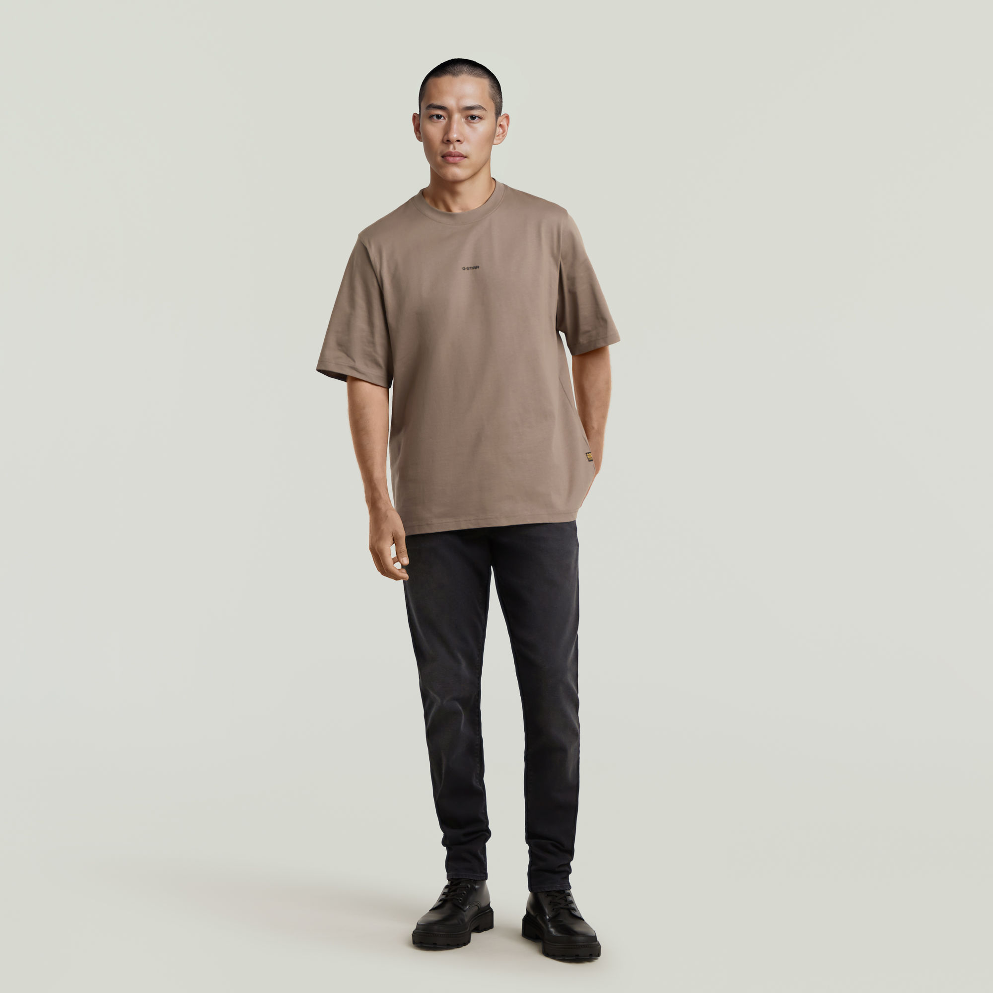 G-Star RAW Center Chest Logo T-shirt Bruin Heren