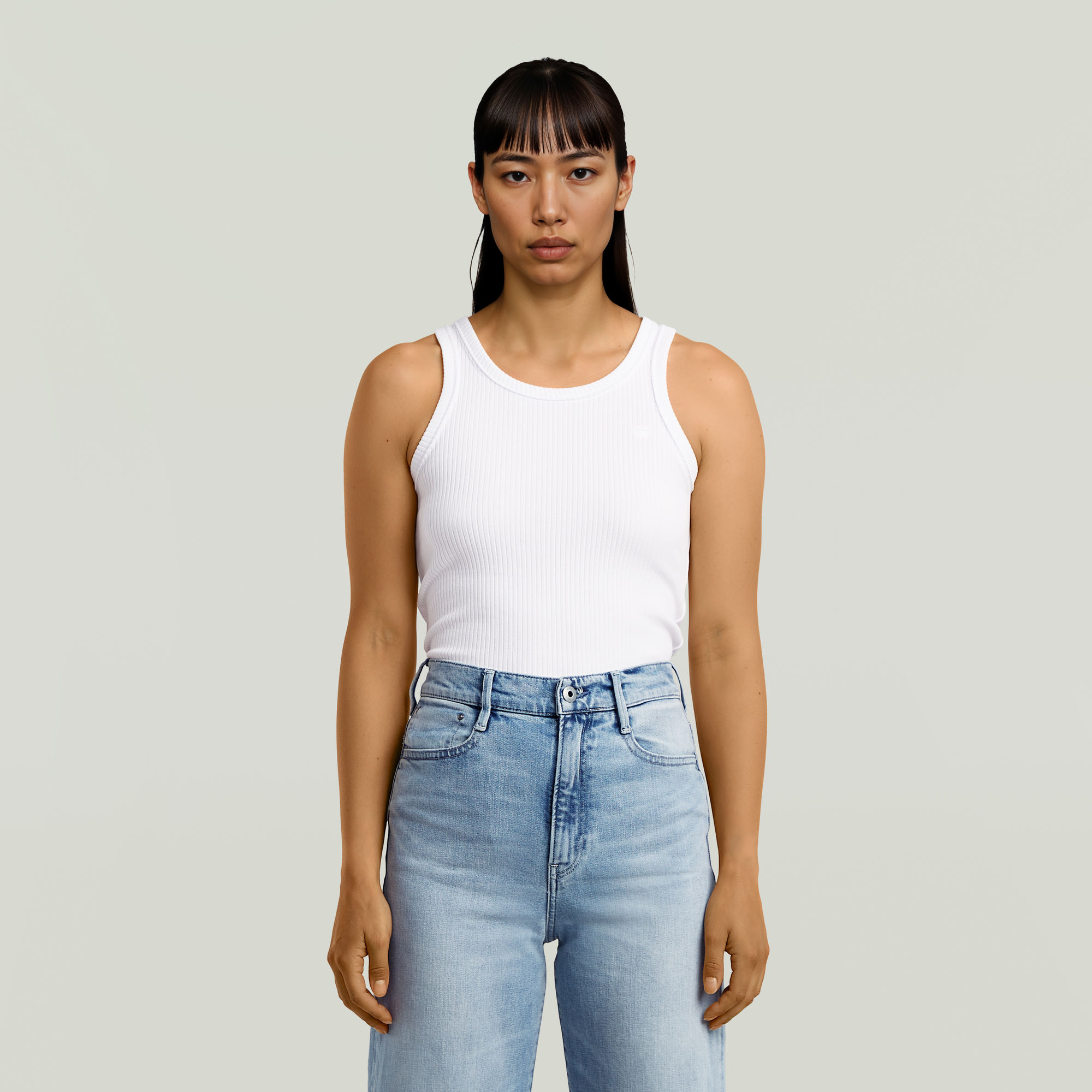 G-Star RAW Ribbed Tanktop Wit Dames