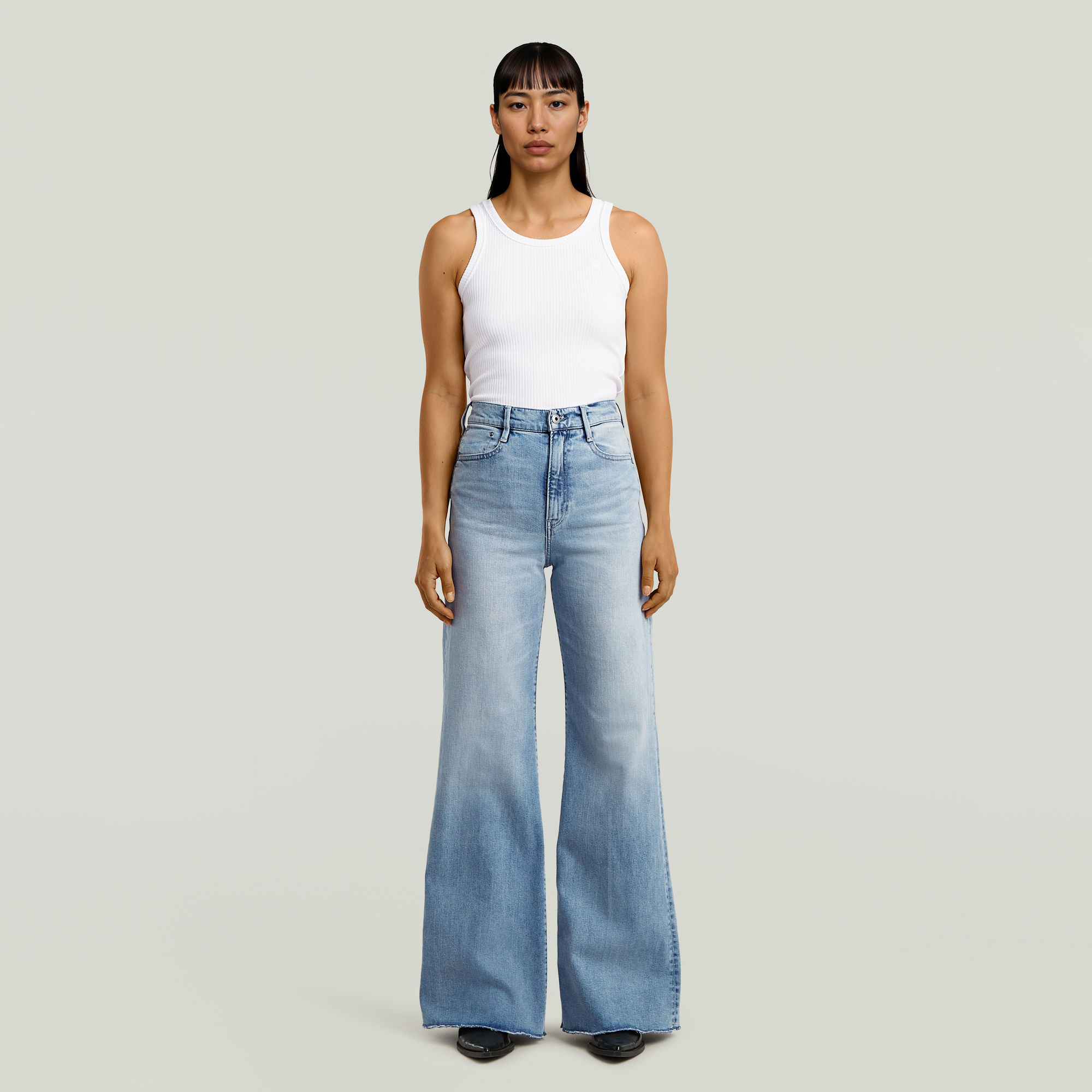 Thumbnail - Ribbed Tanktop - Weiß - Damen