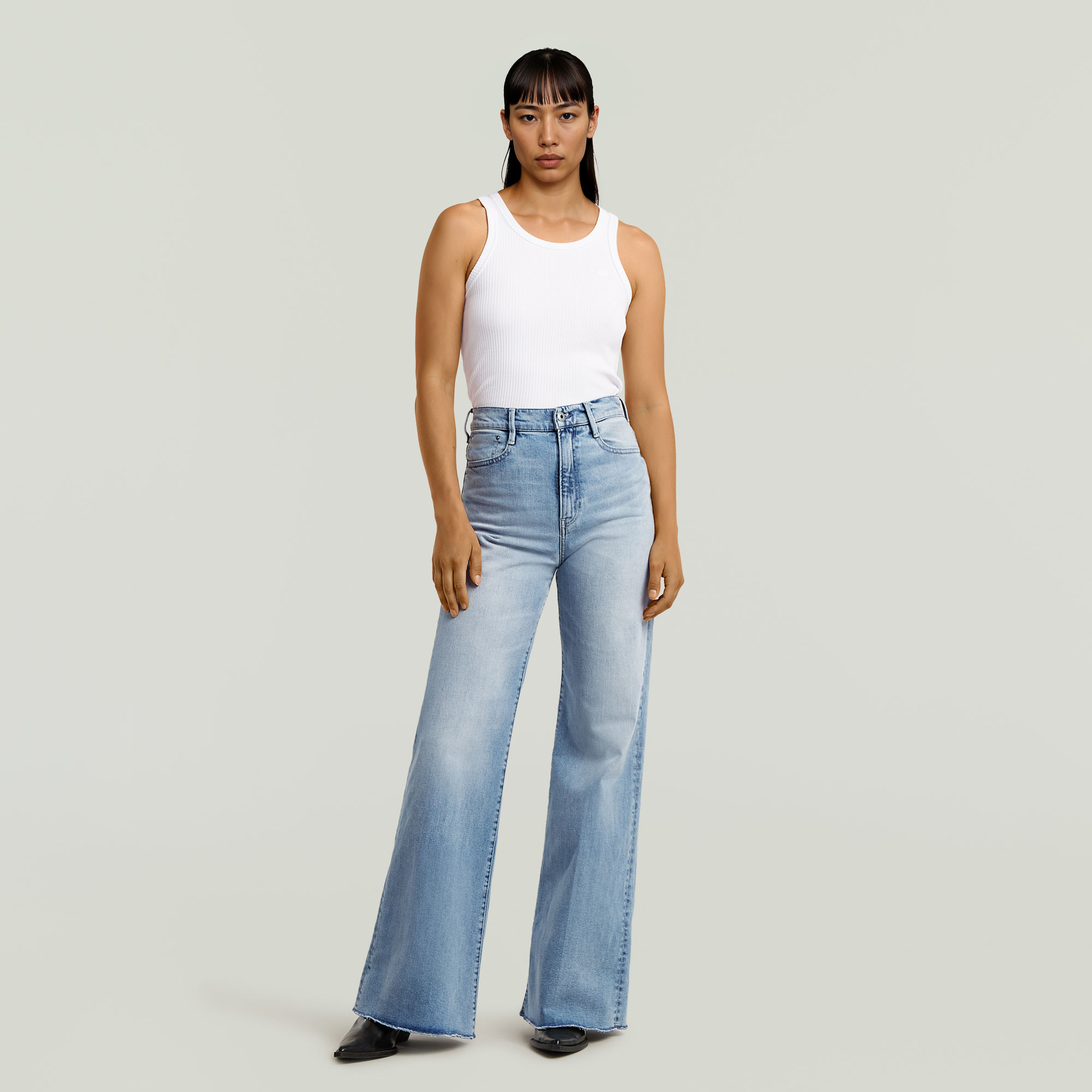 G-Star RAW Ribbed Tanktop Wit Dames