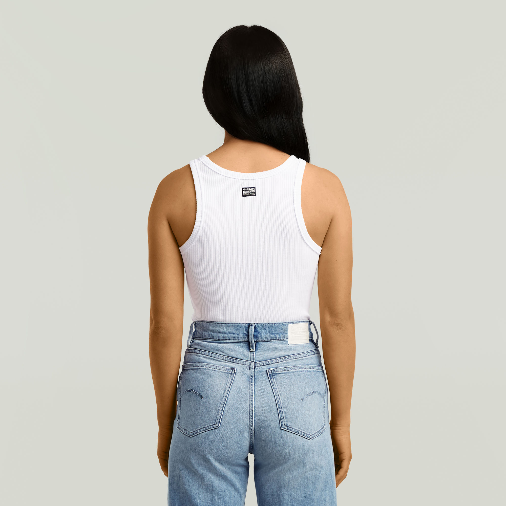 G-Star RAW Ribbed Tanktop Wit Dames
