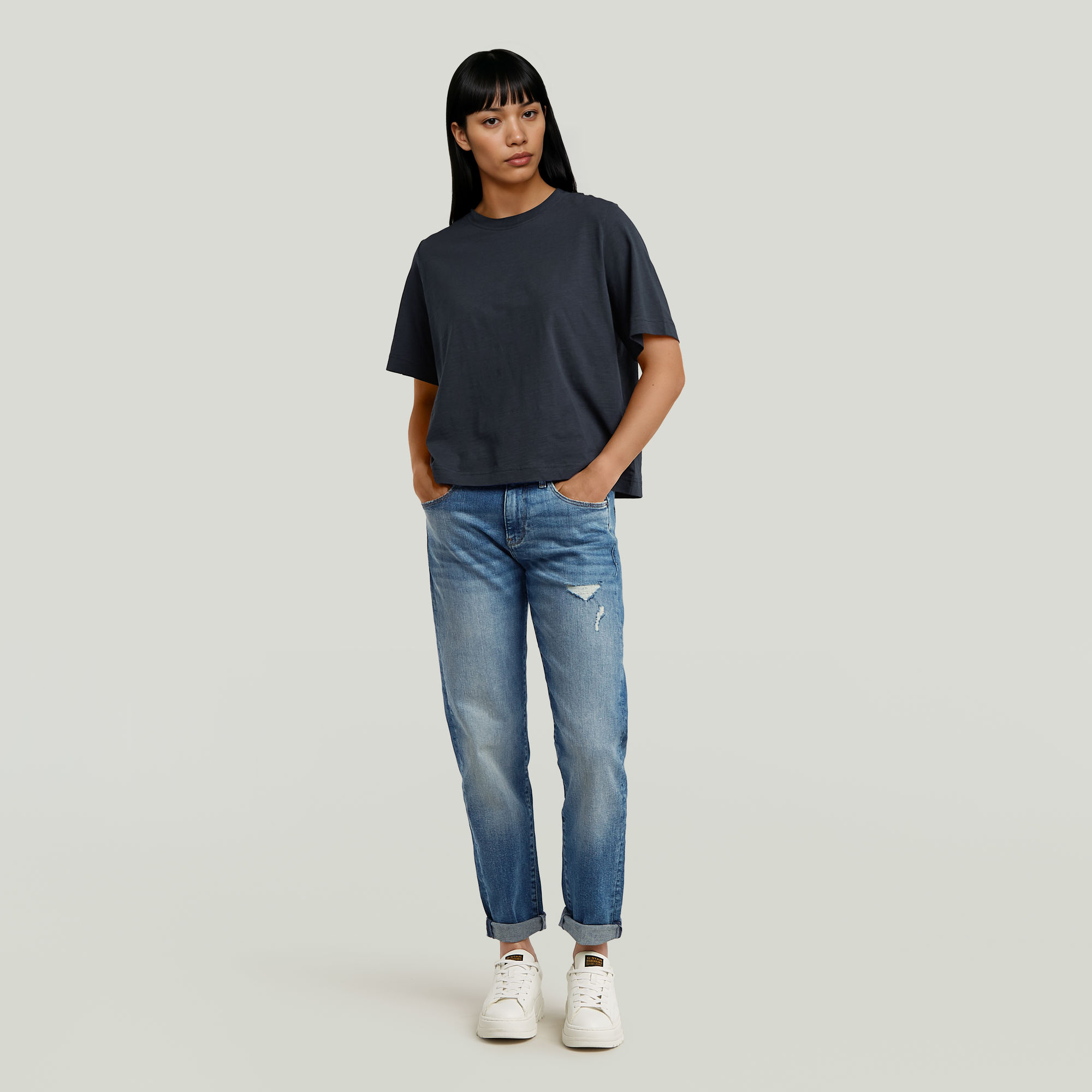 G-Star RAW Boxy T-shirt Donkerblauw Dames