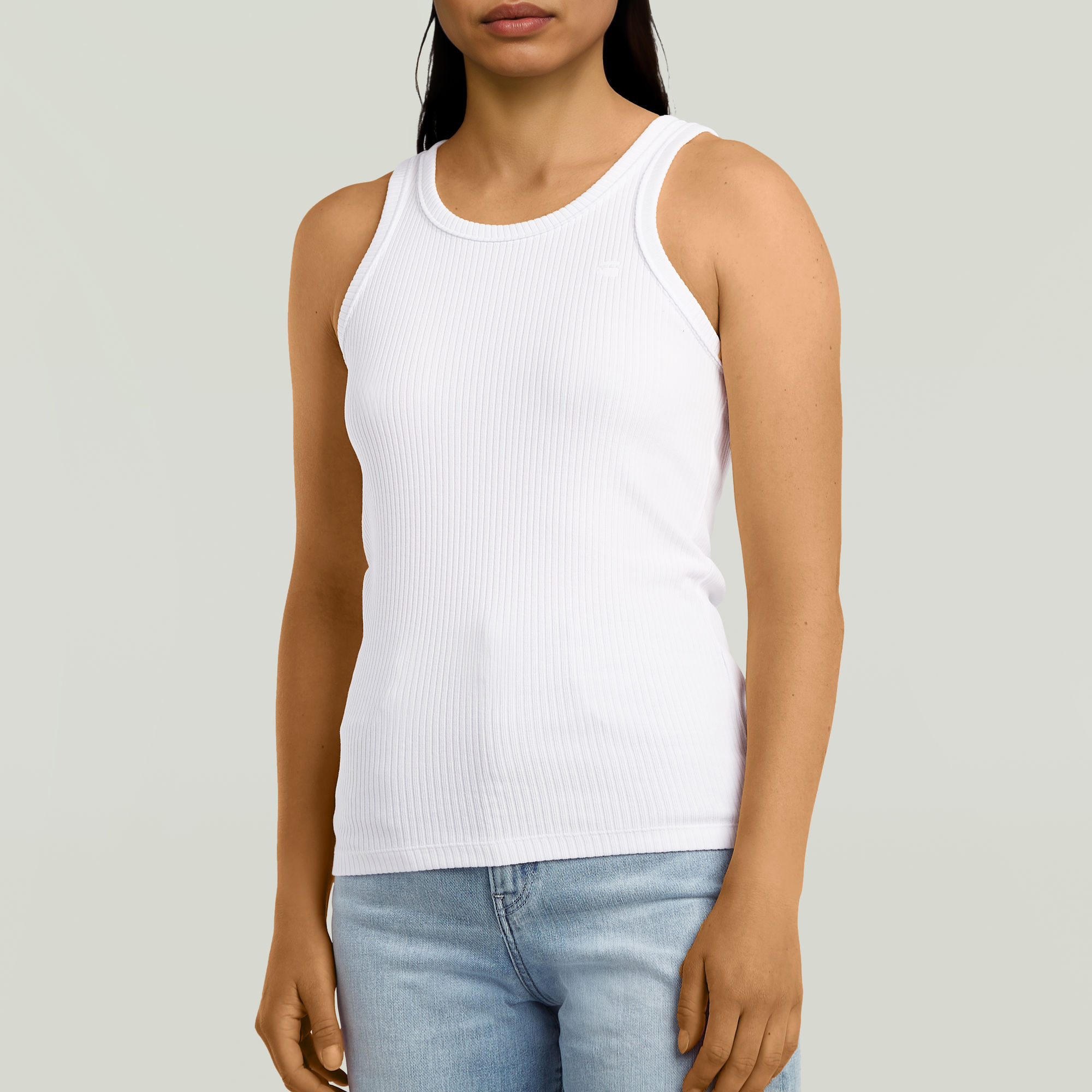 G-Star RAW Ribbed Tanktop Wit Dames