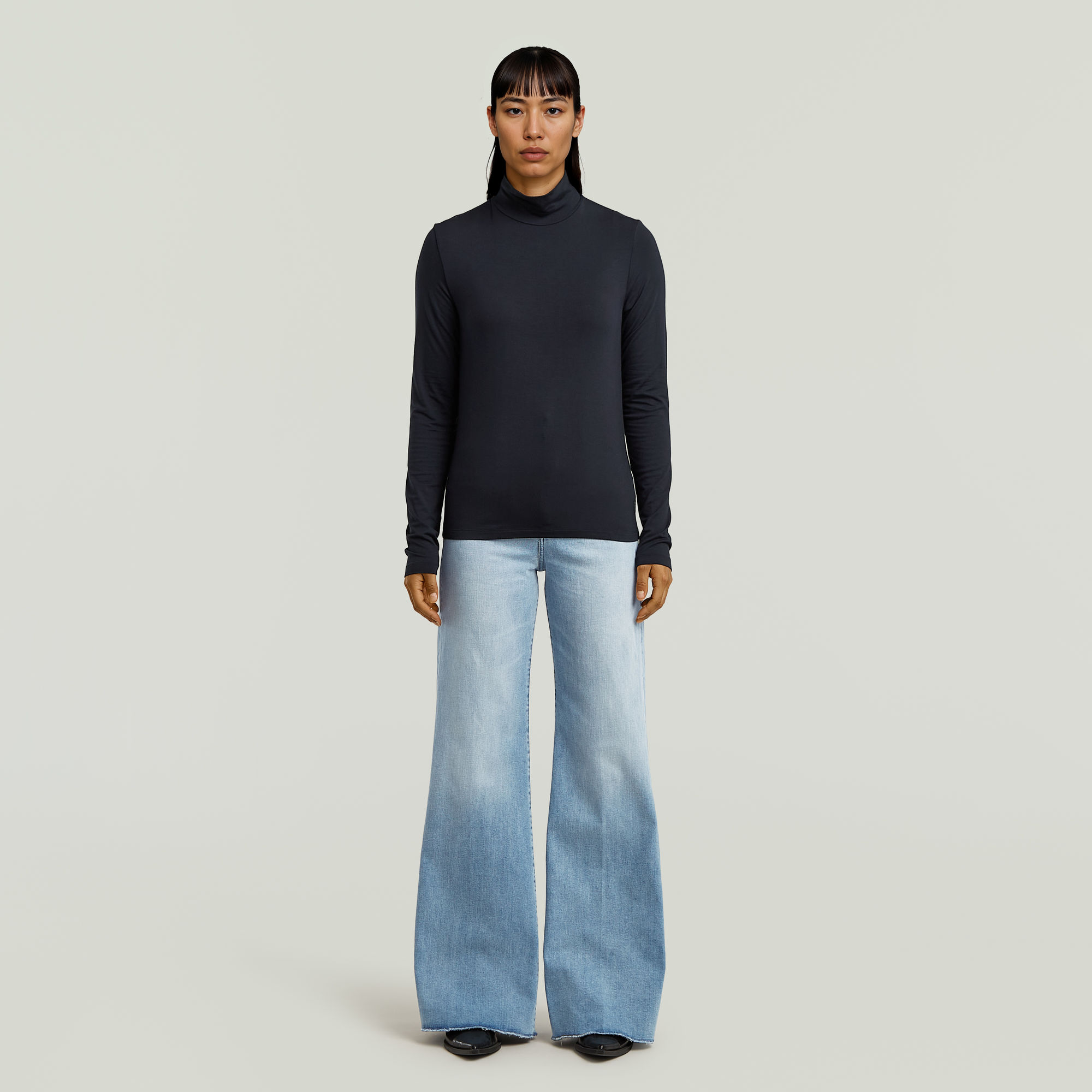 G-Star RAW Regular Mock T-shirt Donkerblauw Dames