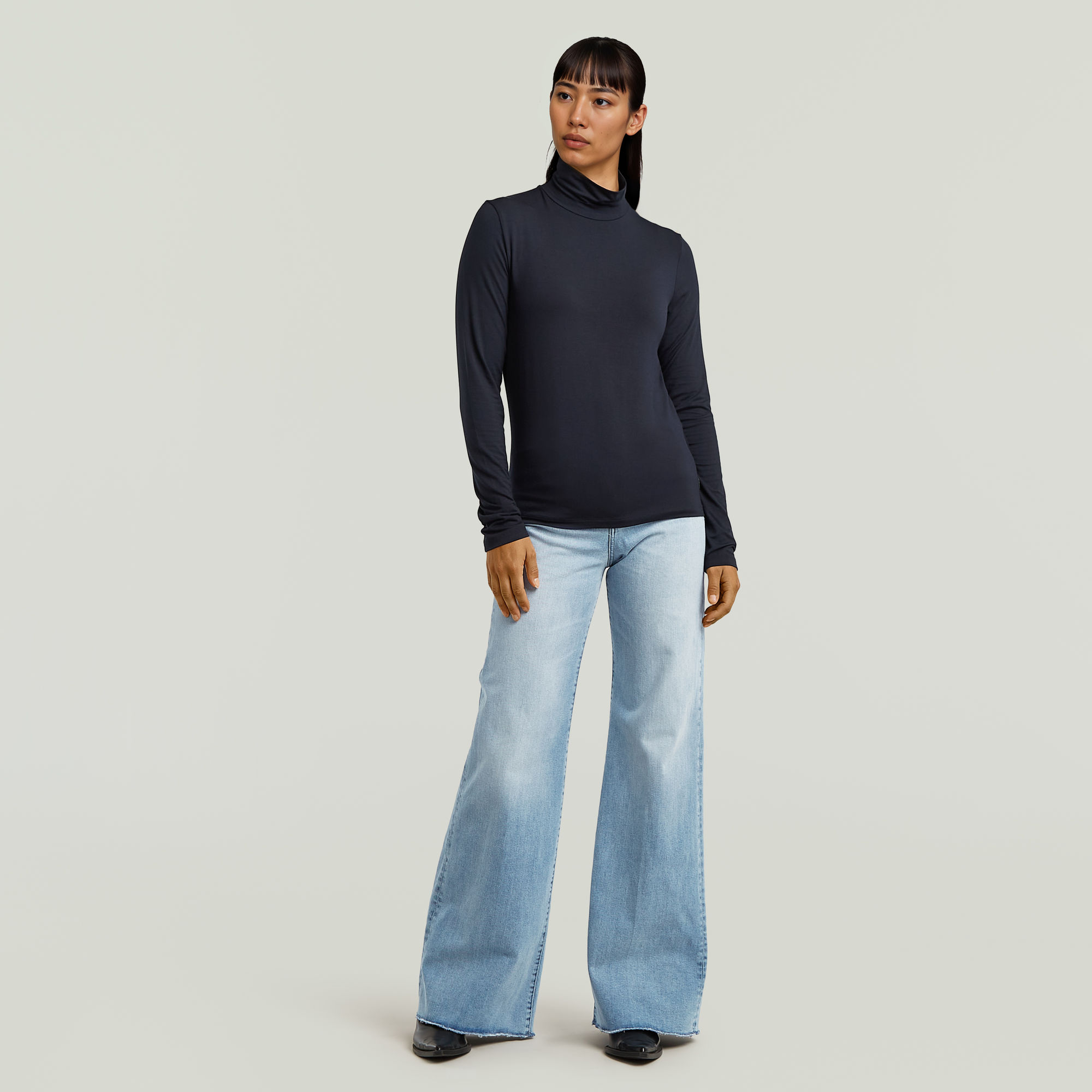 G-Star RAW Regular Mock T-shirt Donkerblauw Dames