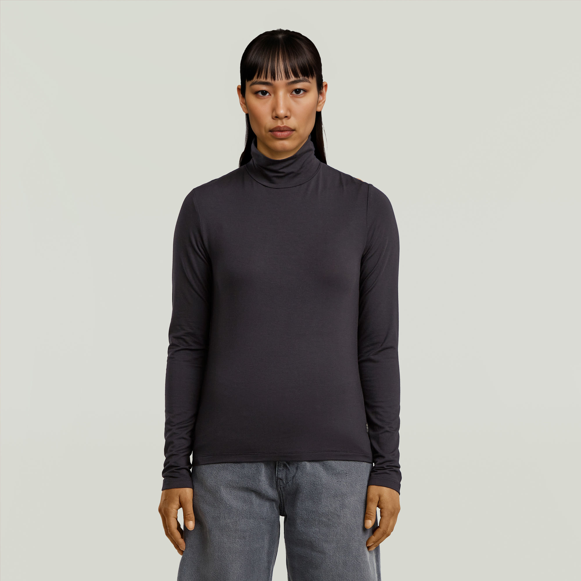 

Regular Mock T-Shirt - Black - Women