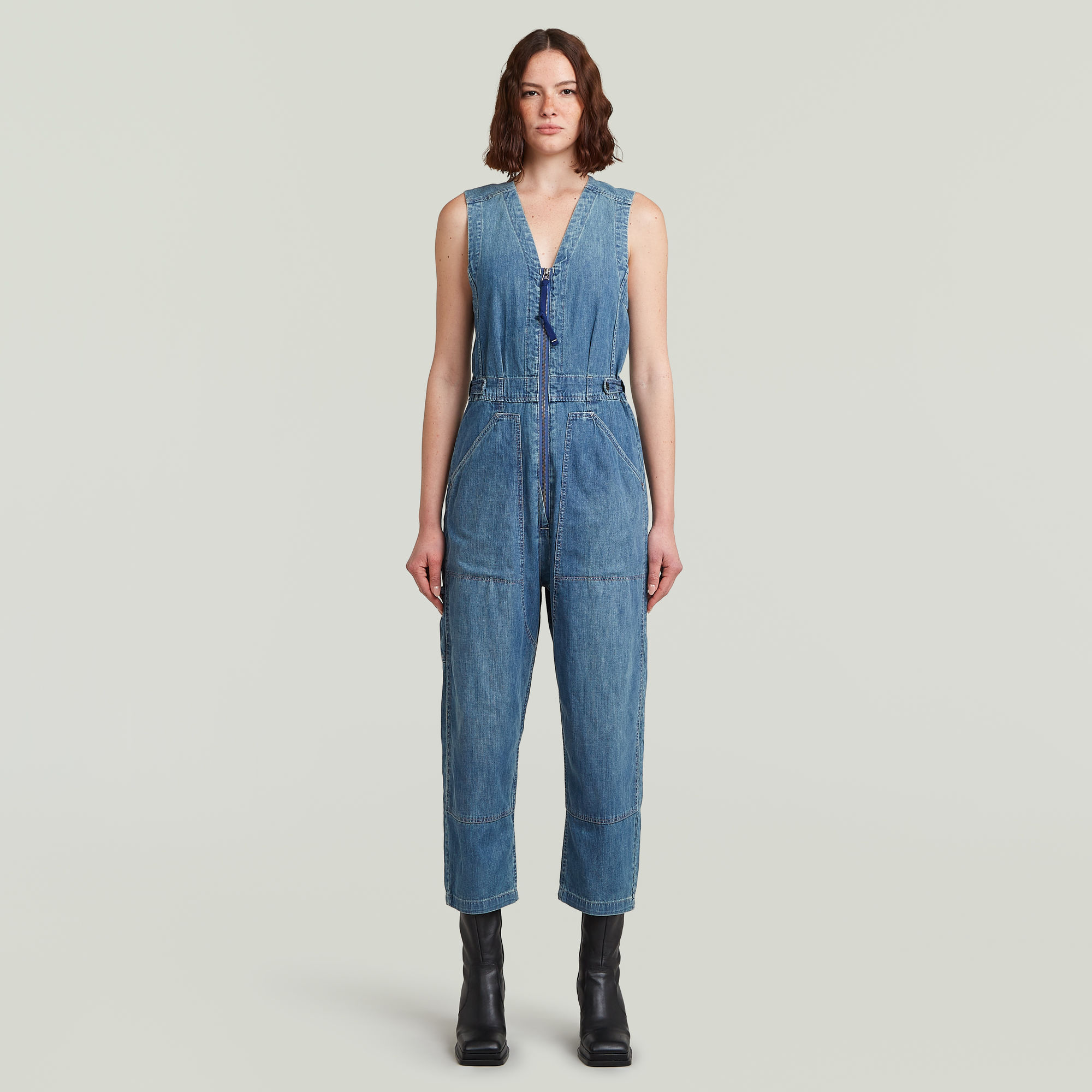 G-Star RAW Relaxed Jumpsuit Midden blauw Dames