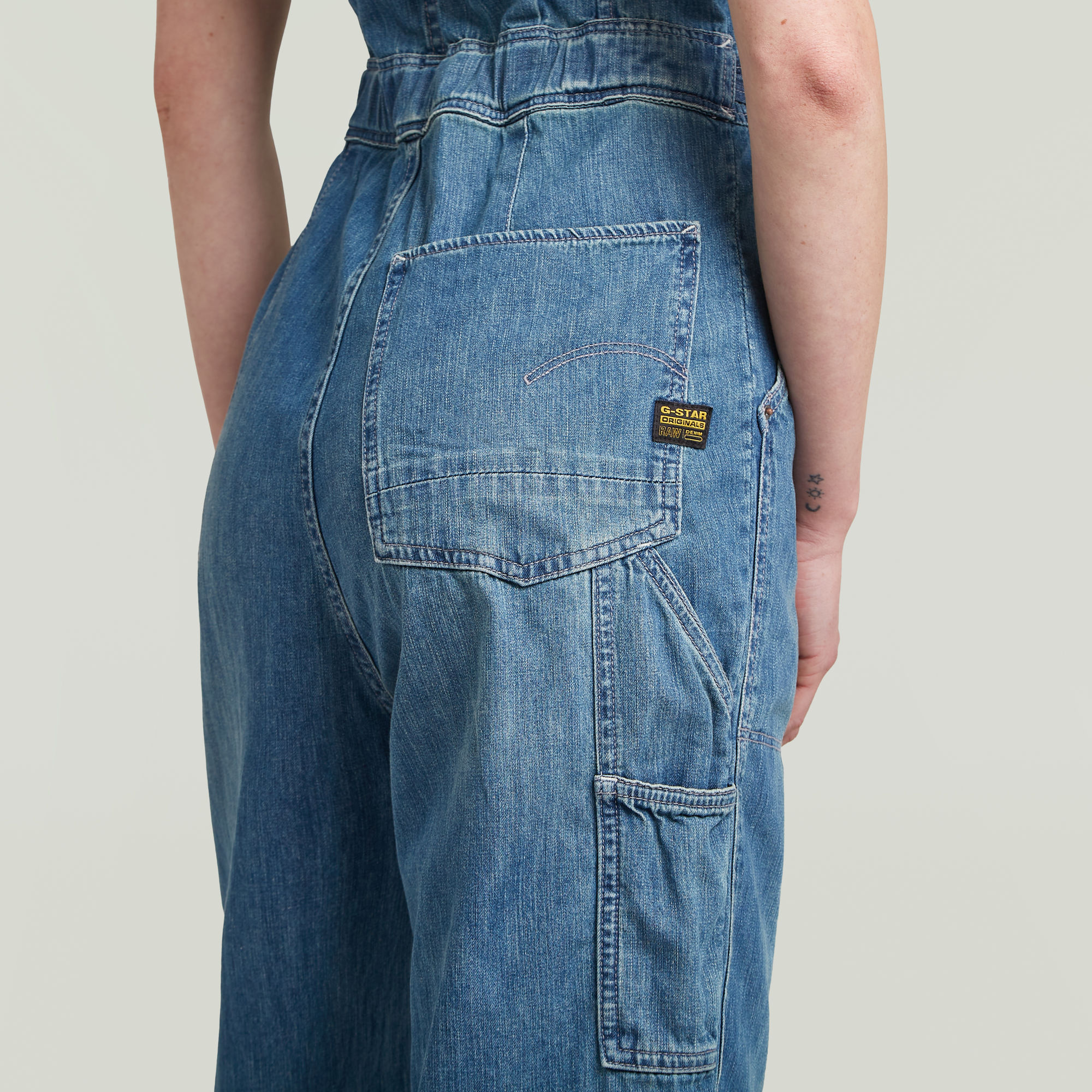 G-Star RAW Relaxed Jumpsuit Midden blauw Dames