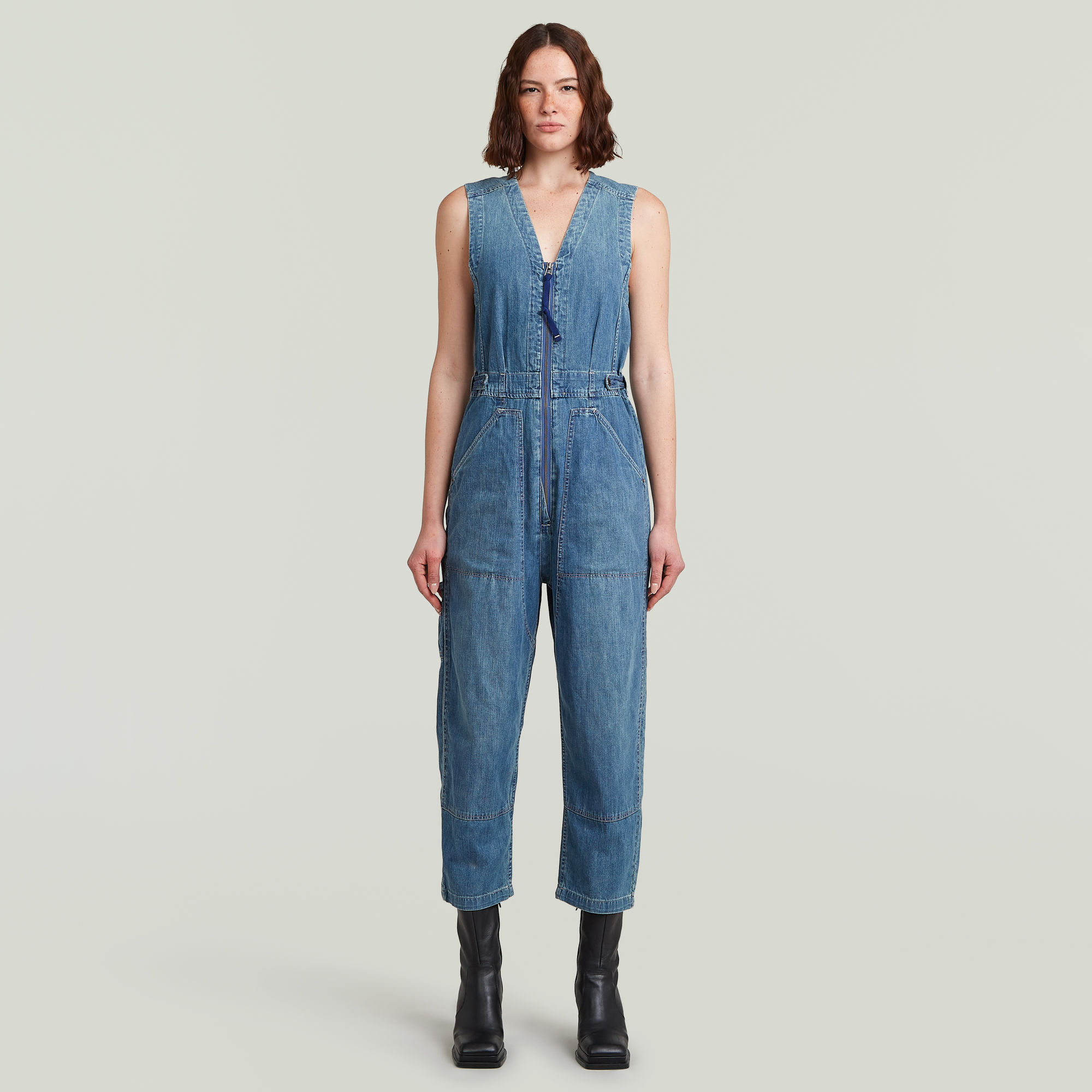 Relaxed Jumpsuit - Mittelblau - Damen