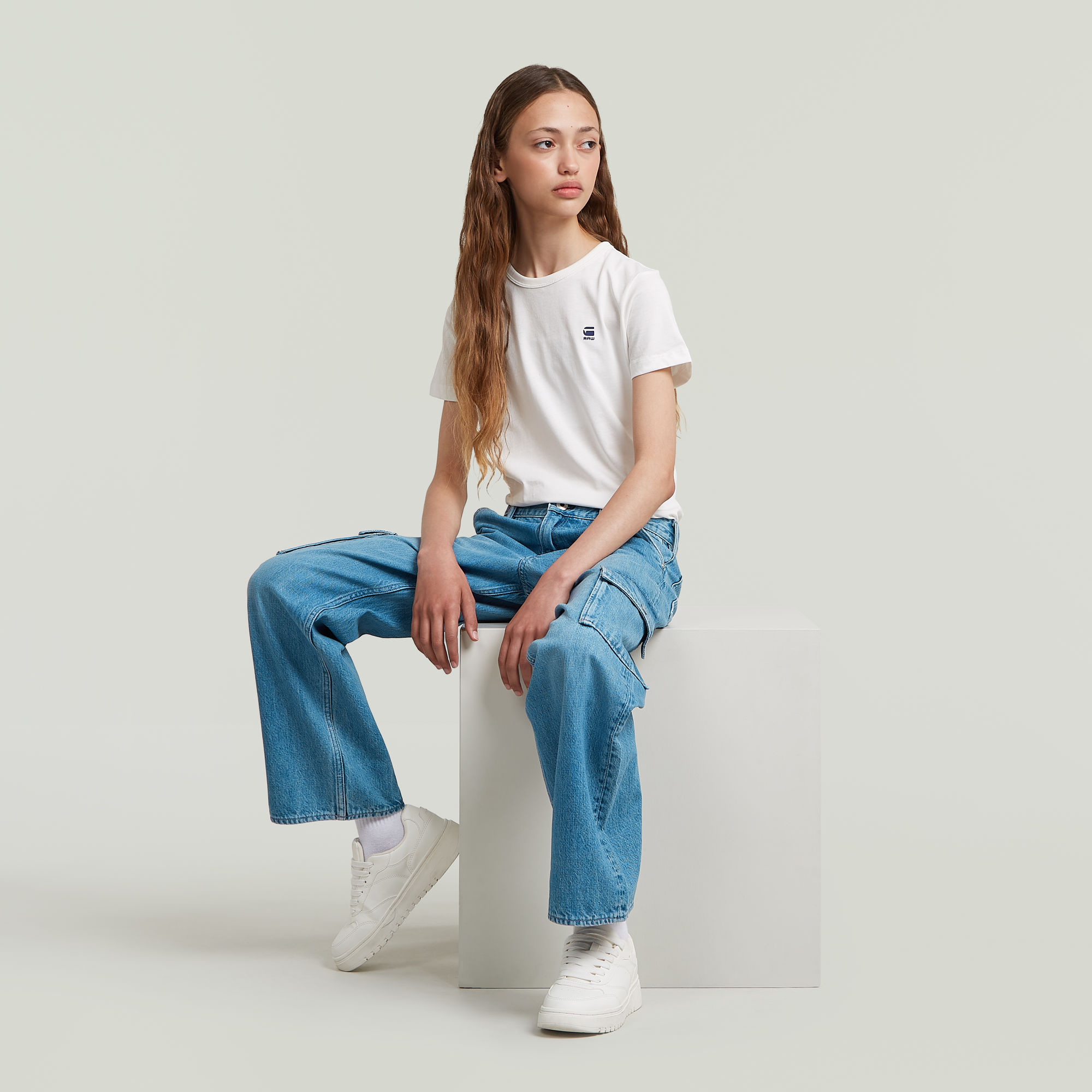 G-Star RAW Judee Cargojeans Meisjes Midden blauw meisjes