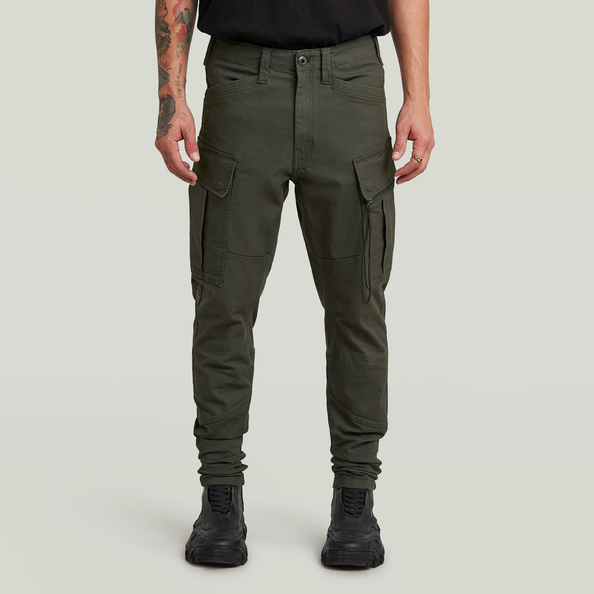 G-Star RAW Zip Pocket 3D Skinny 2.0 Cargobroek Grijs Heren