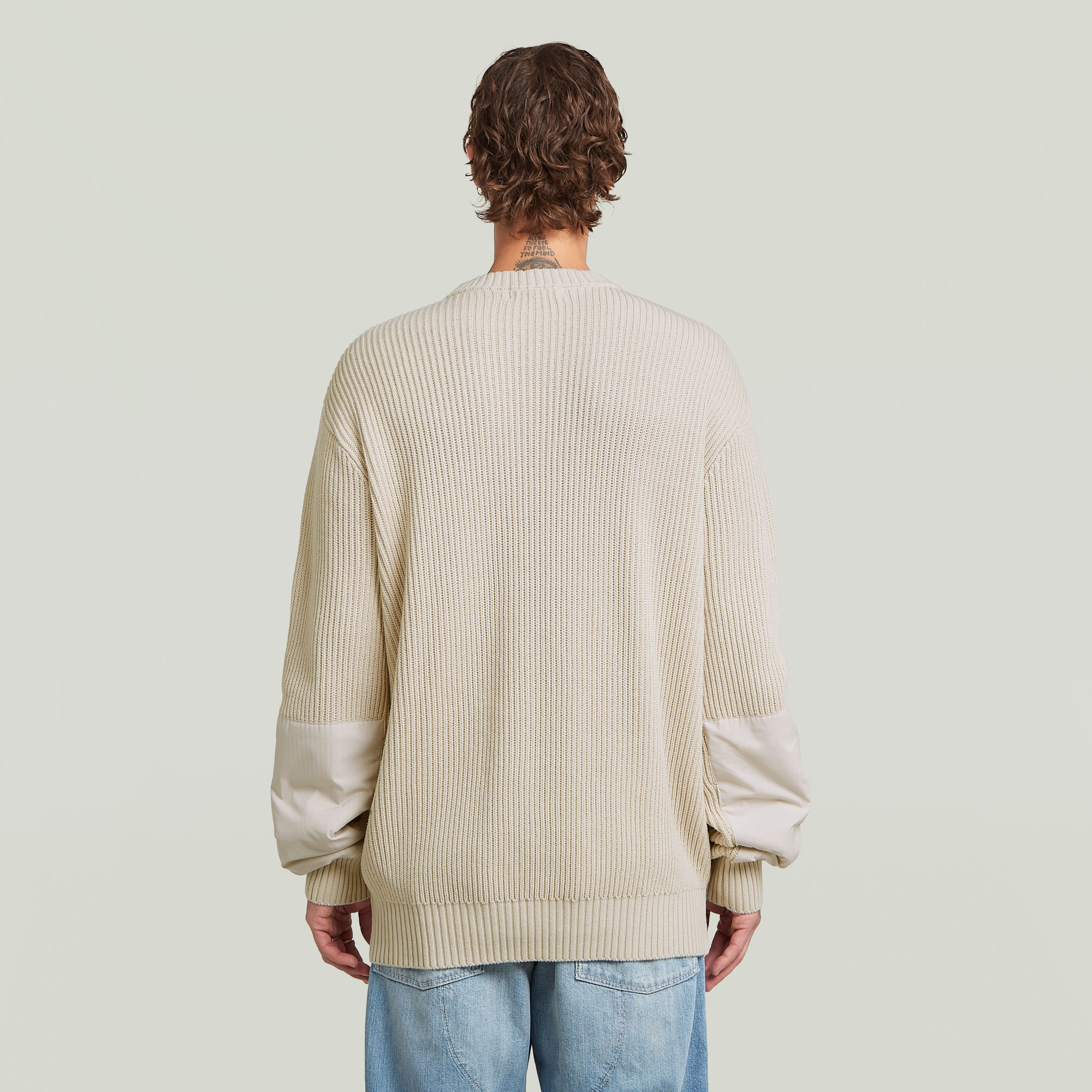 G-Star RAW Woven Mix Gebreide Trui Wit Heren