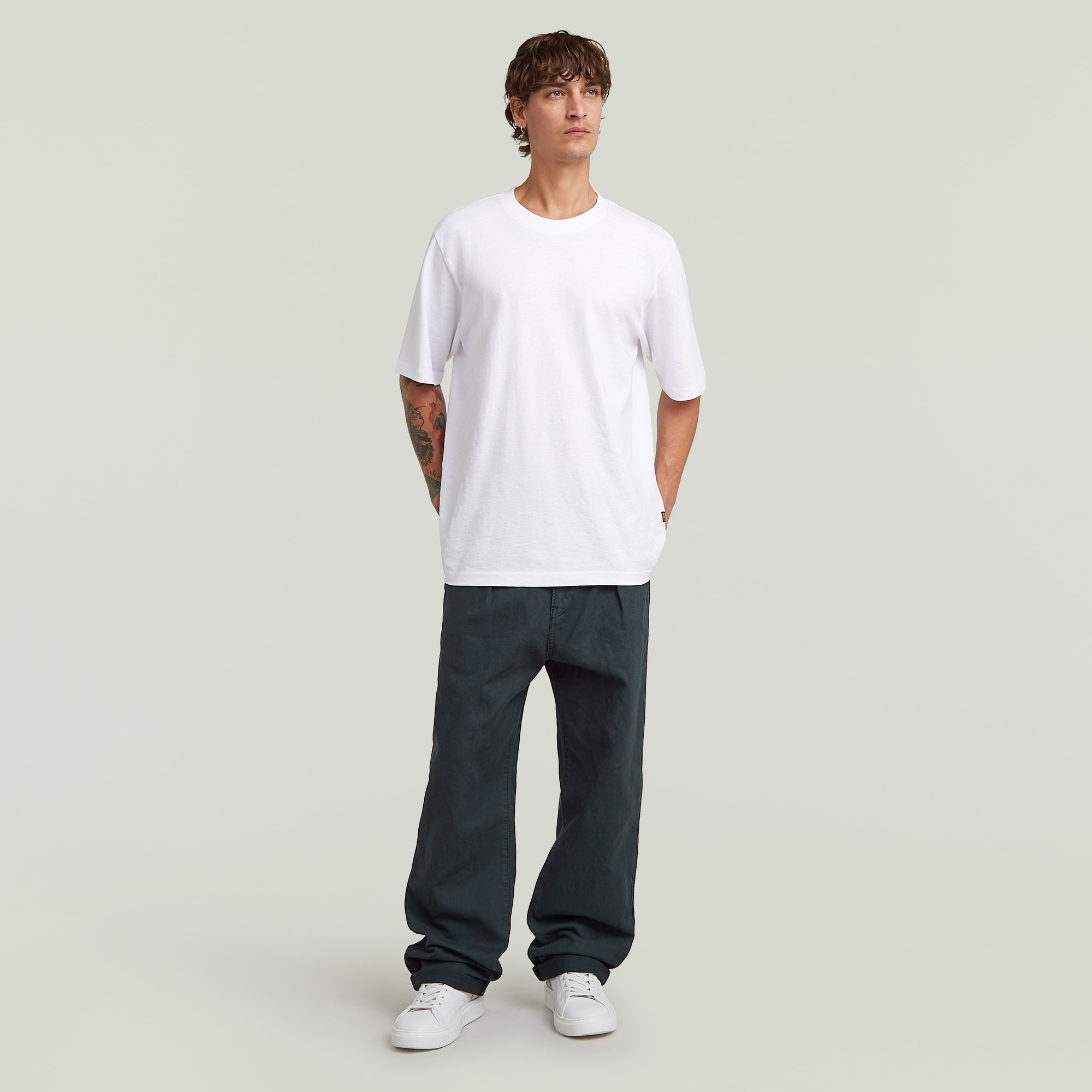 G-Star RAW Pleated Chino Relaxed Donkerblauw Heren