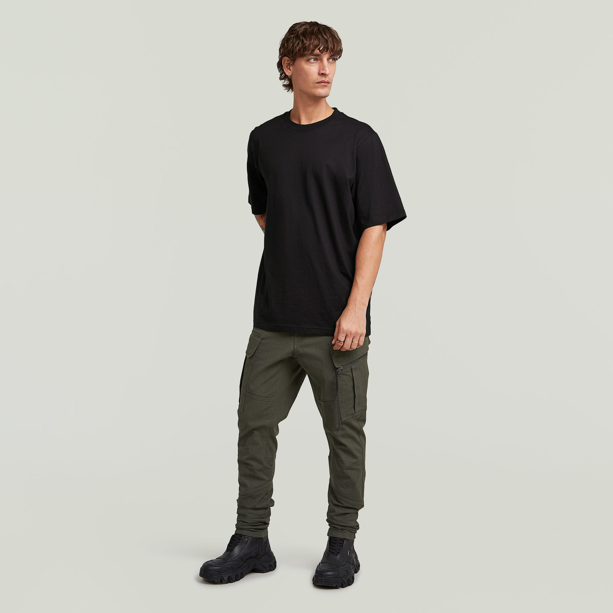 G-Star RAW Zip Pocket 3D Skinny 2.0 Cargobroek Grijs Heren