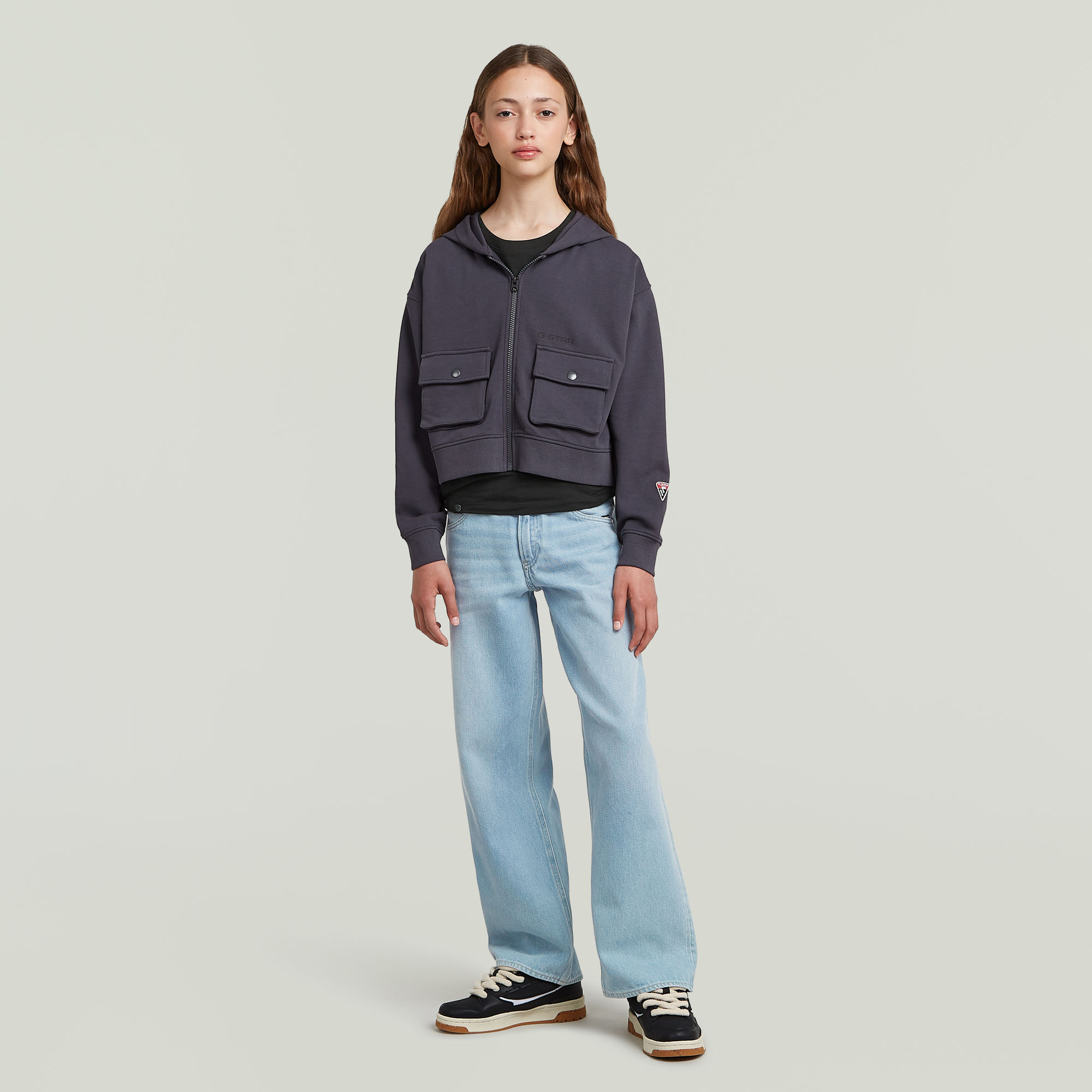 G-Star RAW Utility Zipp Cropped Vest Meisjes Grijs meisjes