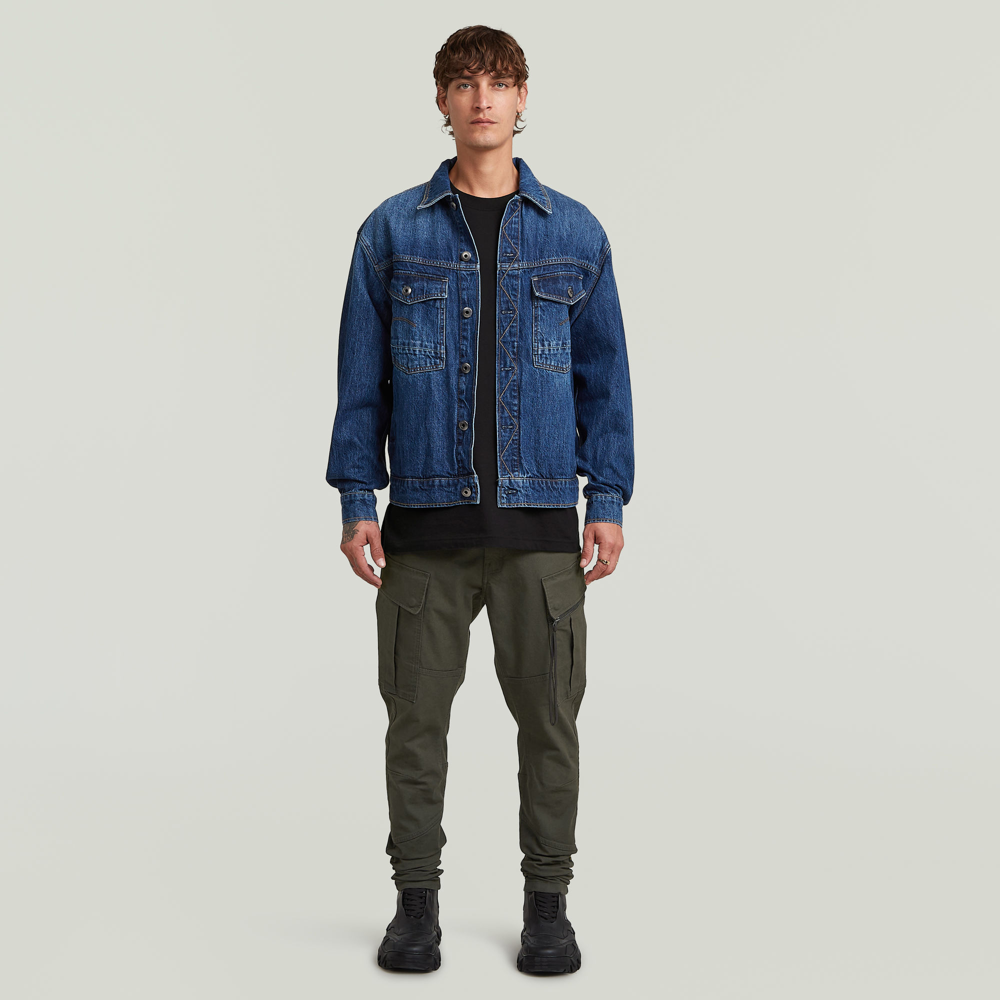 G-Star RAW Zip Pocket 3D Skinny 2.0 Cargobroek Grijs Heren