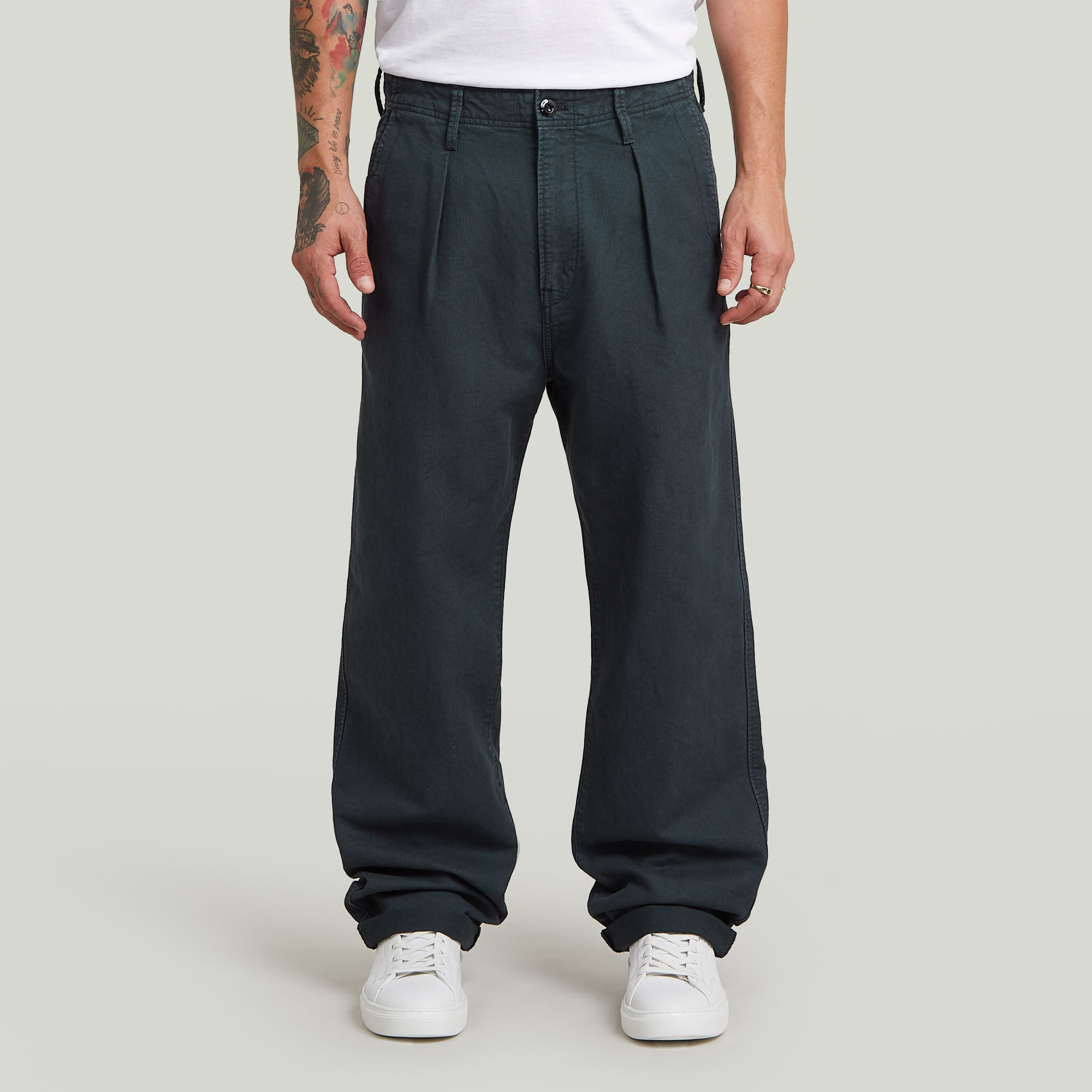 G-Star RAW Pleated Chino Relaxed Donkerblauw Heren