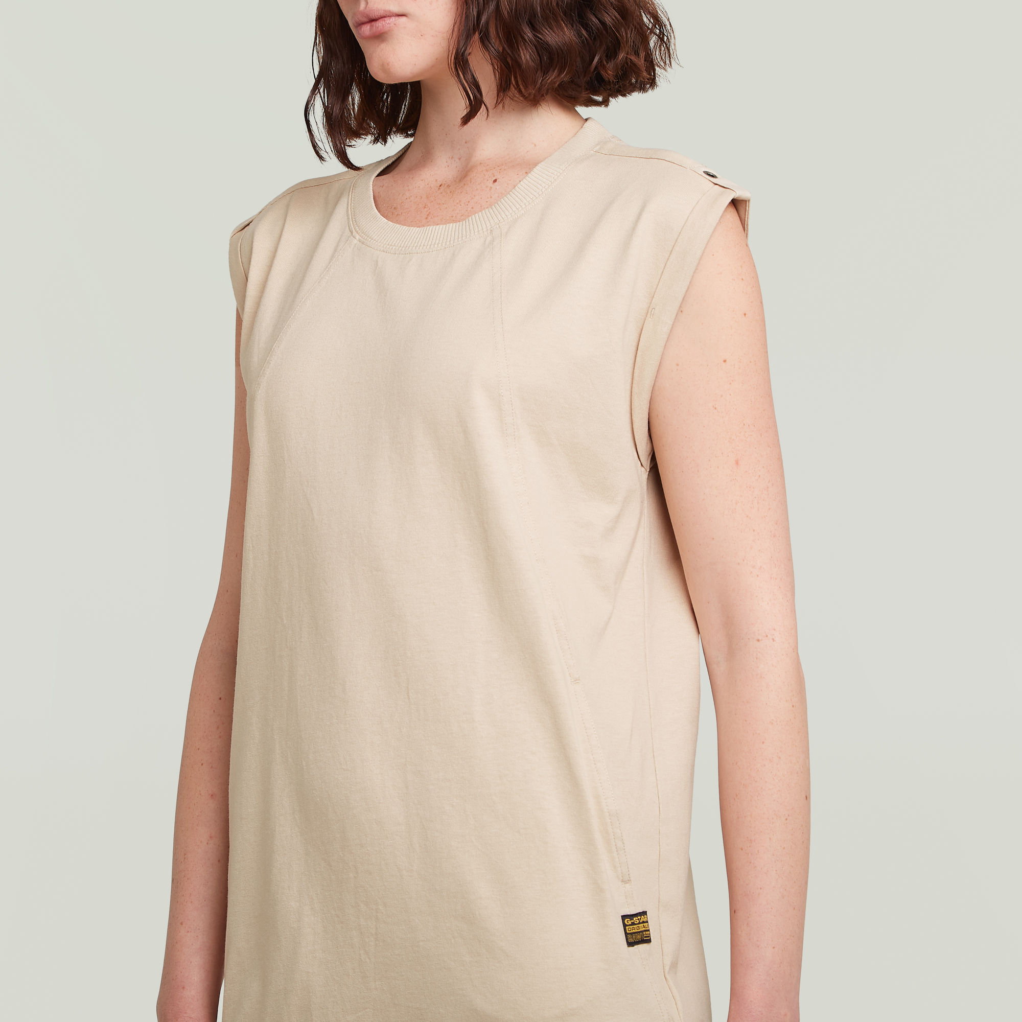 G-Star RAW Seam Detail Loose Jurk Beige Dames