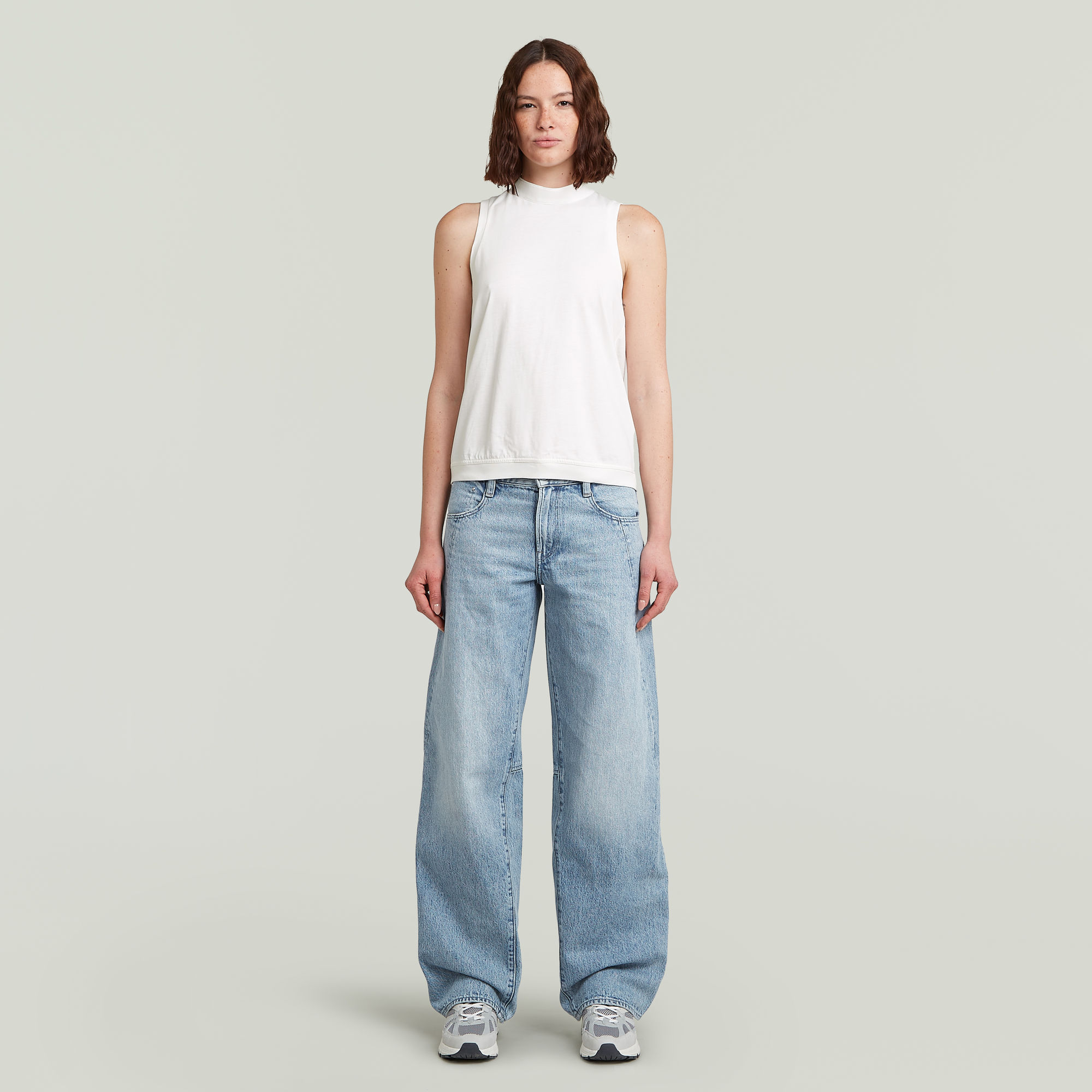 Thumbnail - Open Back Knit Tanktop - Weiß - Damen