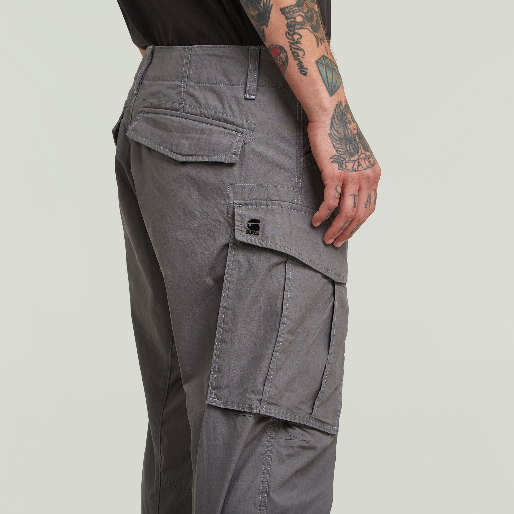 G-Star RAW 3D Regular Tapered Cuffed Cargobroek Grijs Heren