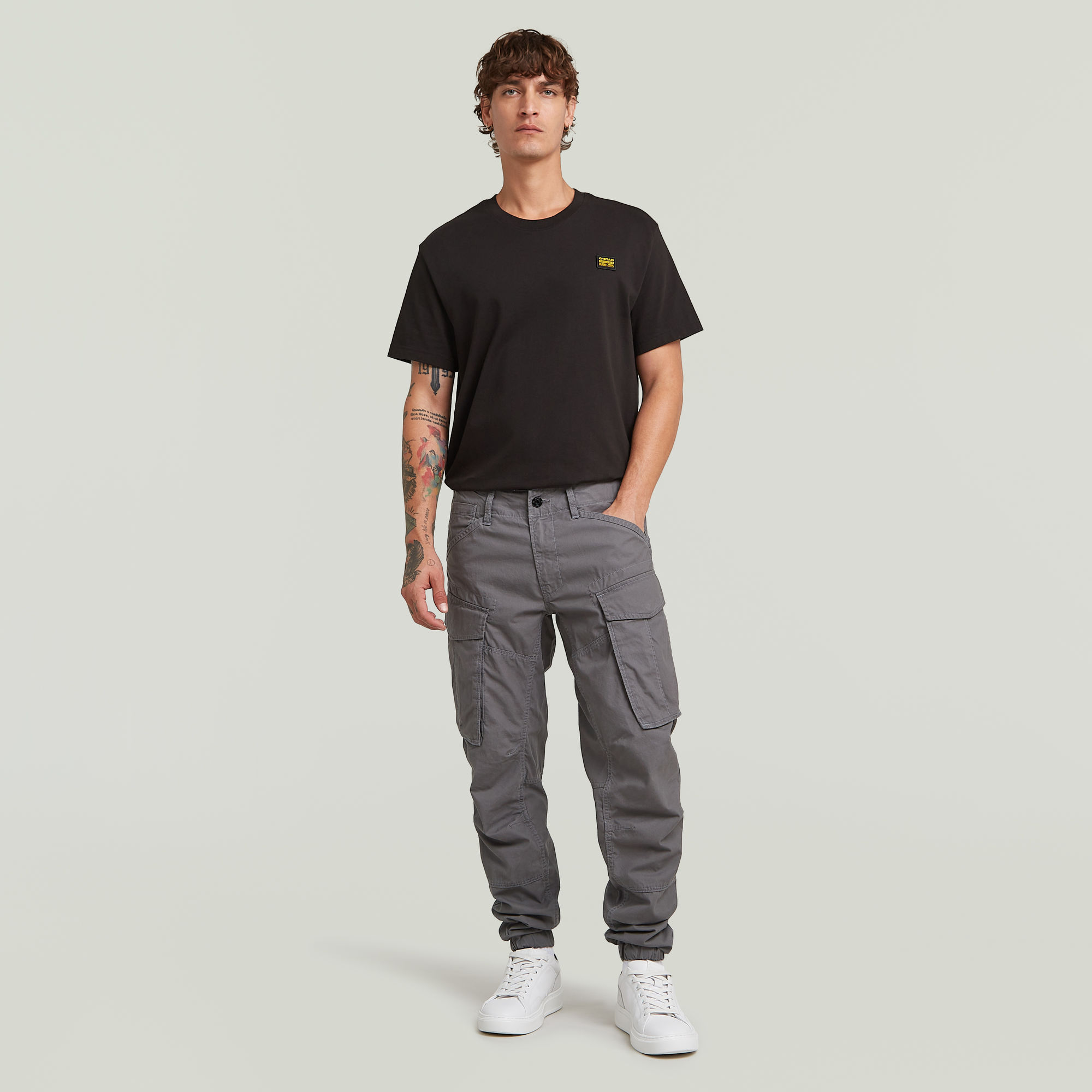 G-Star RAW 3D Regular Tapered Cuffed Cargobroek Grijs Heren