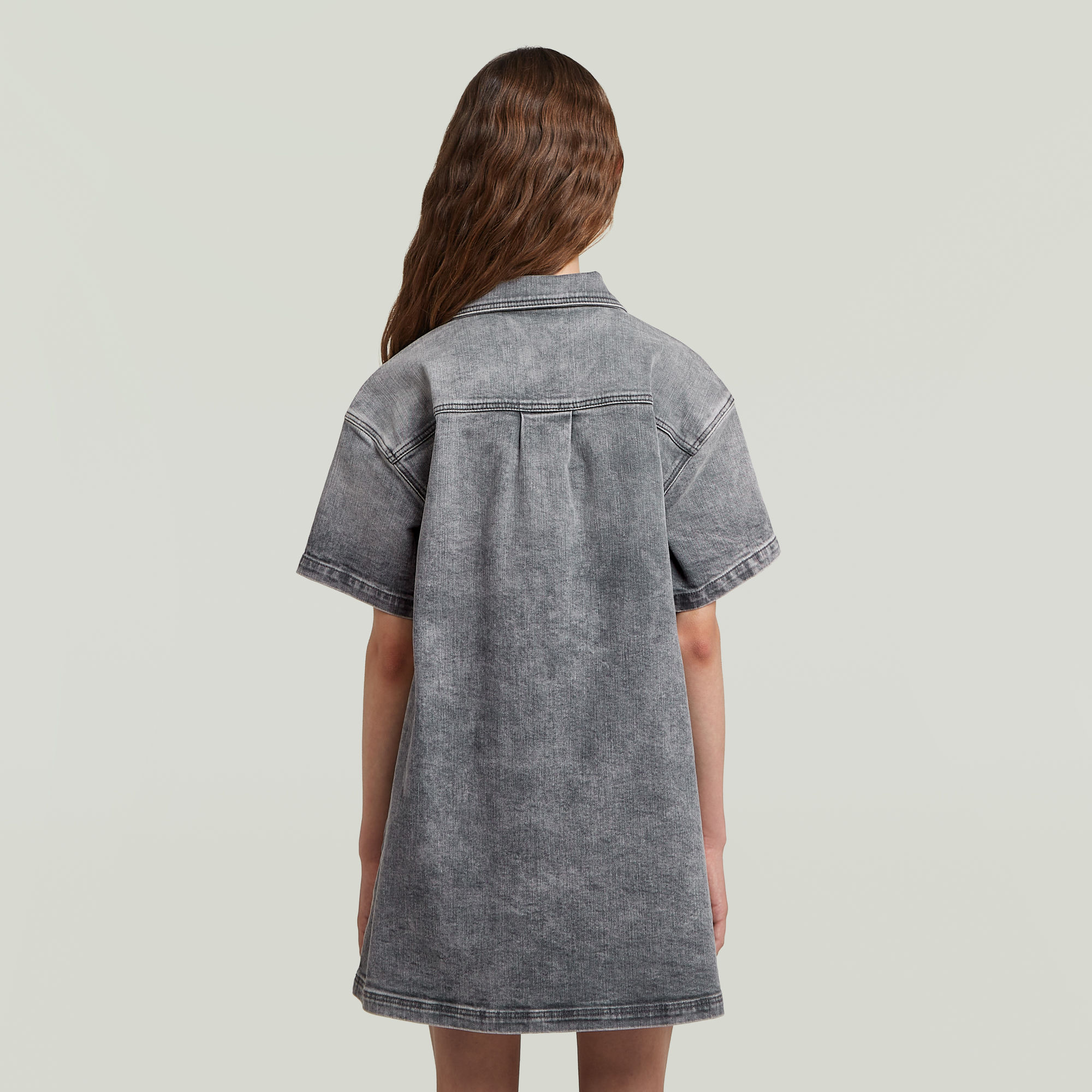 G-Star RAW Collar Denim Blousejurk Meisjes Grijs meisjes