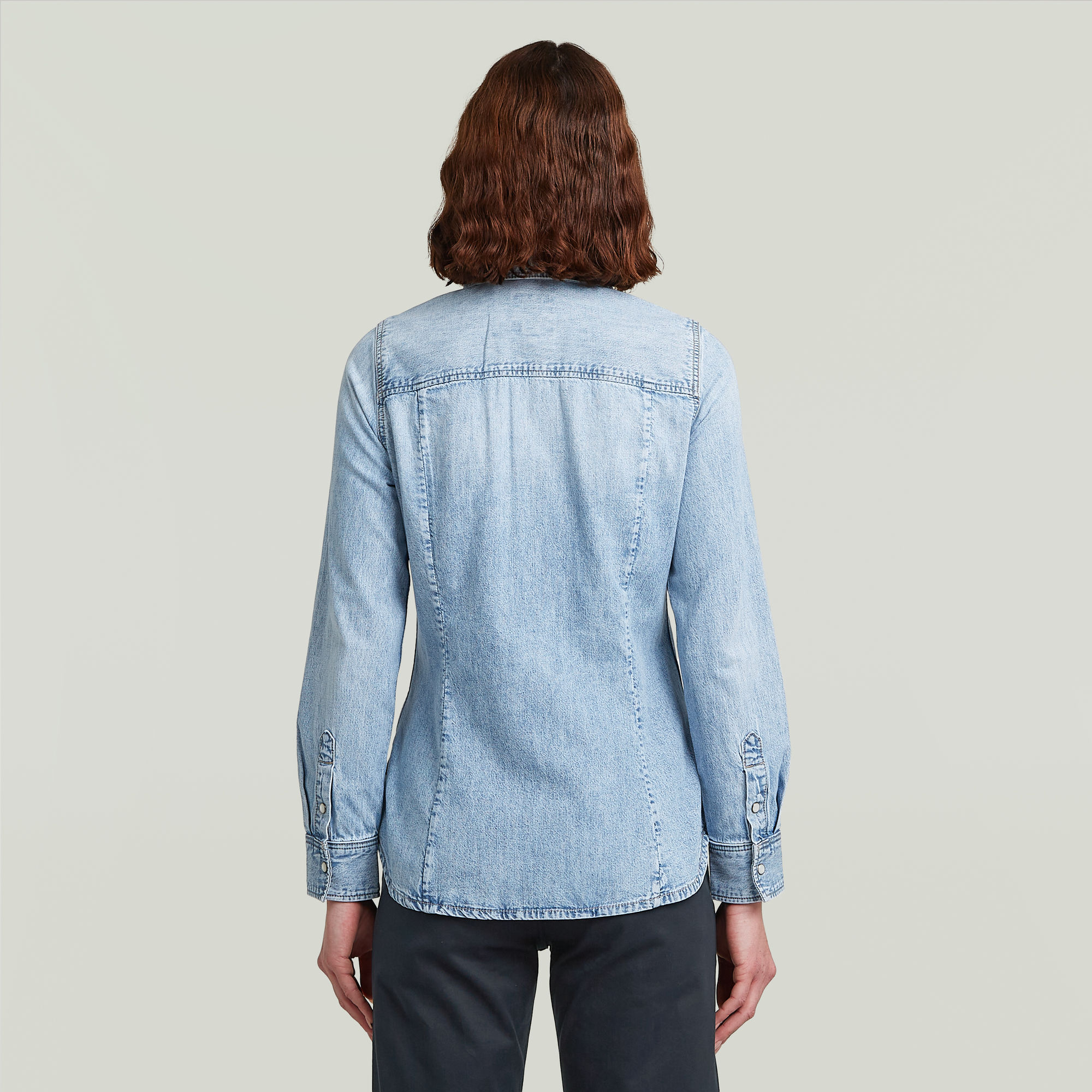 G-Star RAW Slim Western Overhemd Lichtblauw Dames