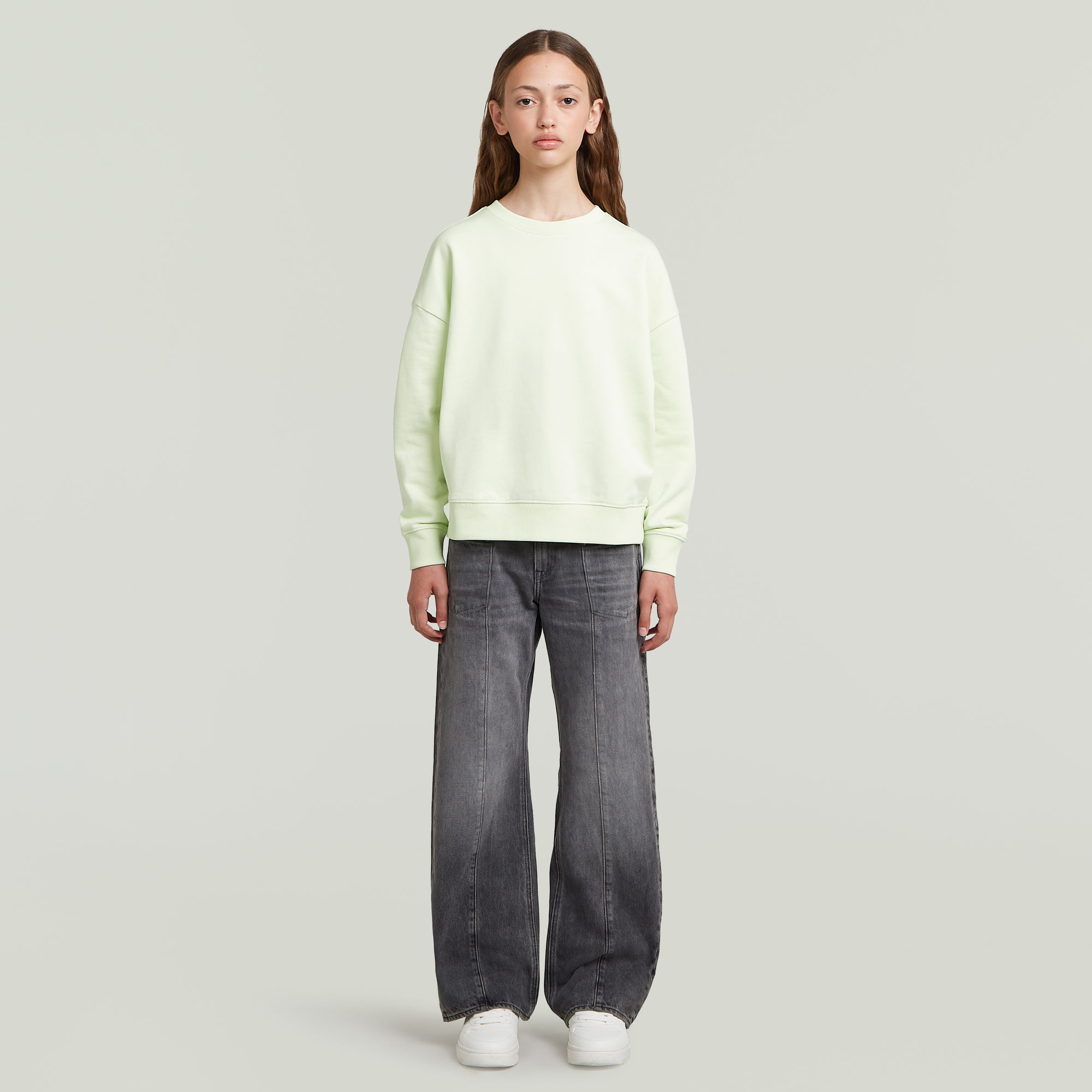 Thumbnail - Girls Sweater Loose - Grün - mädchen