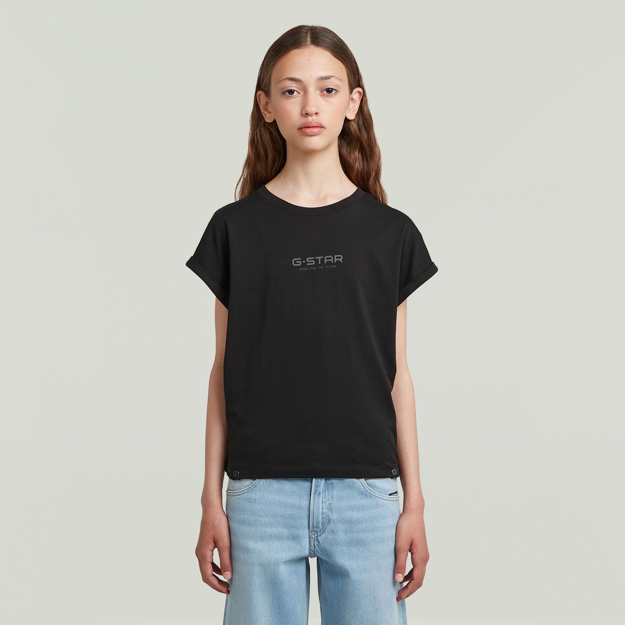 

Girls Loose Crop T-Shirt - Black - girls