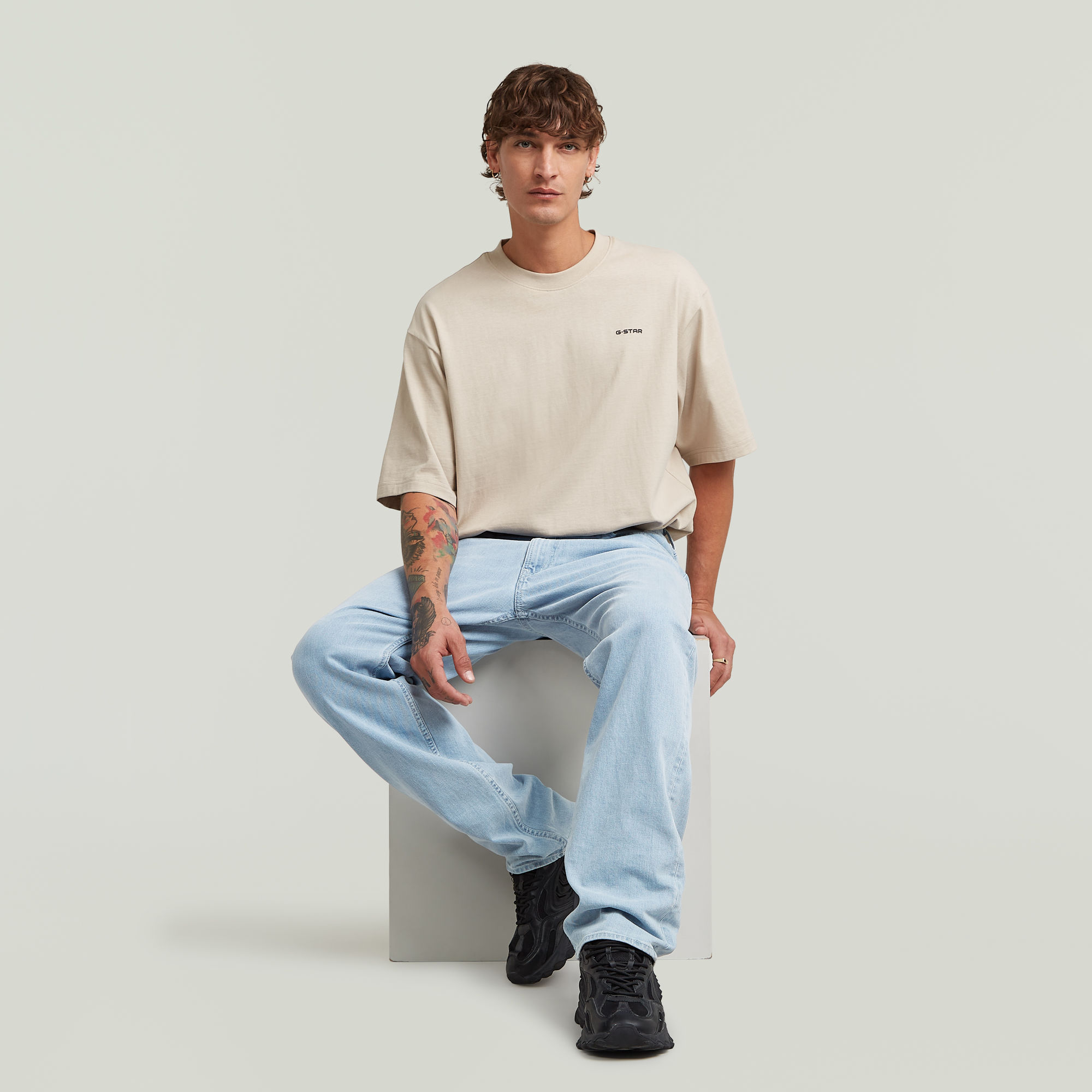 G-Star RAW Type 49 Relaxed Straight Jeans Lichtblauw Heren