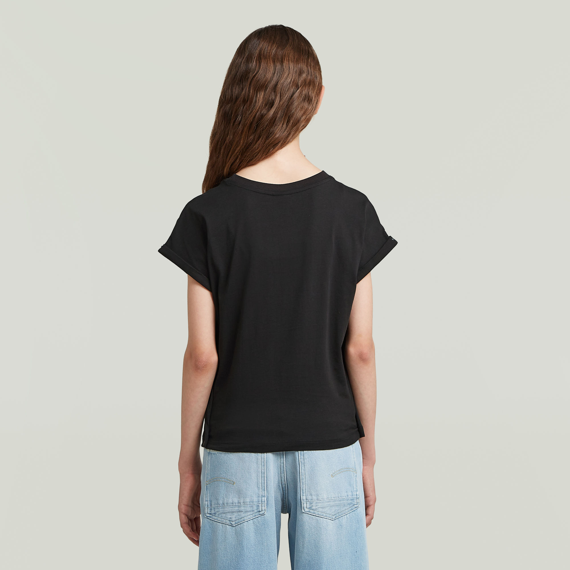 G-Star RAW Loose Crop T-shirt Meisjes Zwart meisjes
