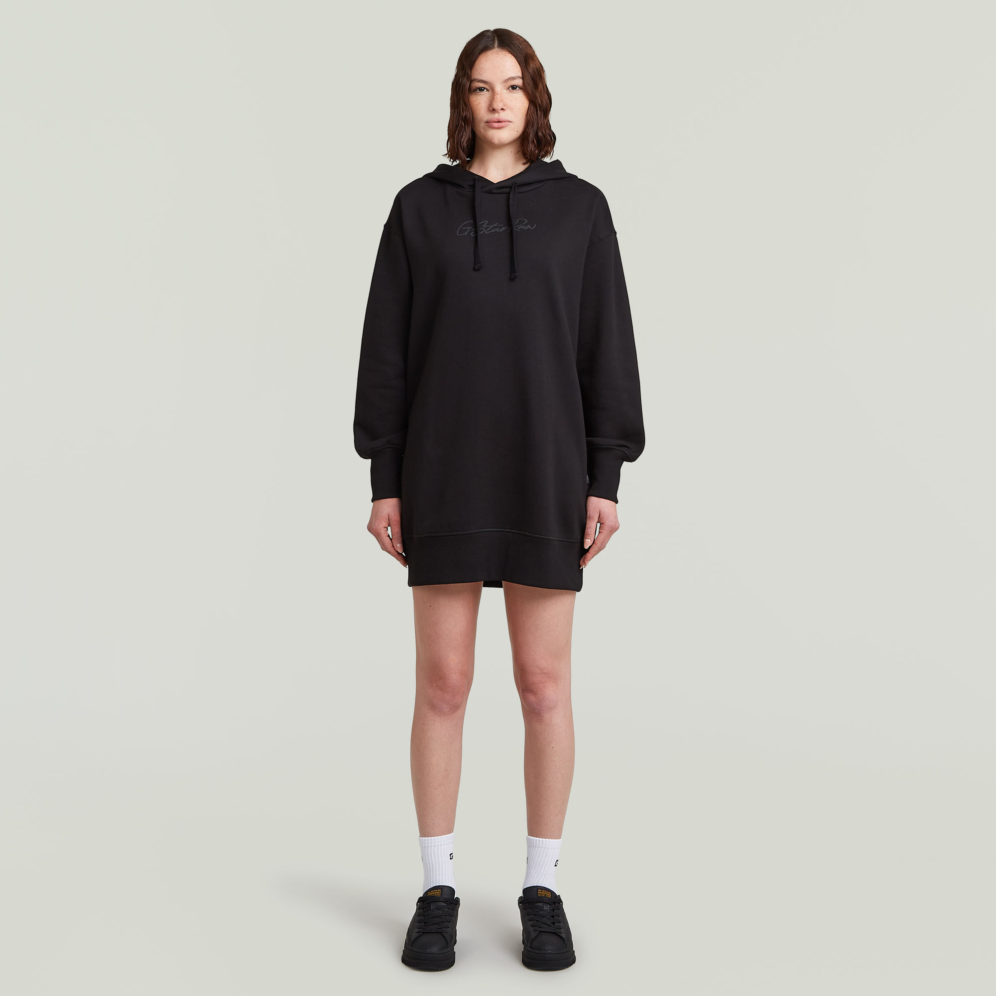 

Hooded Sweater Dress - Black - Women