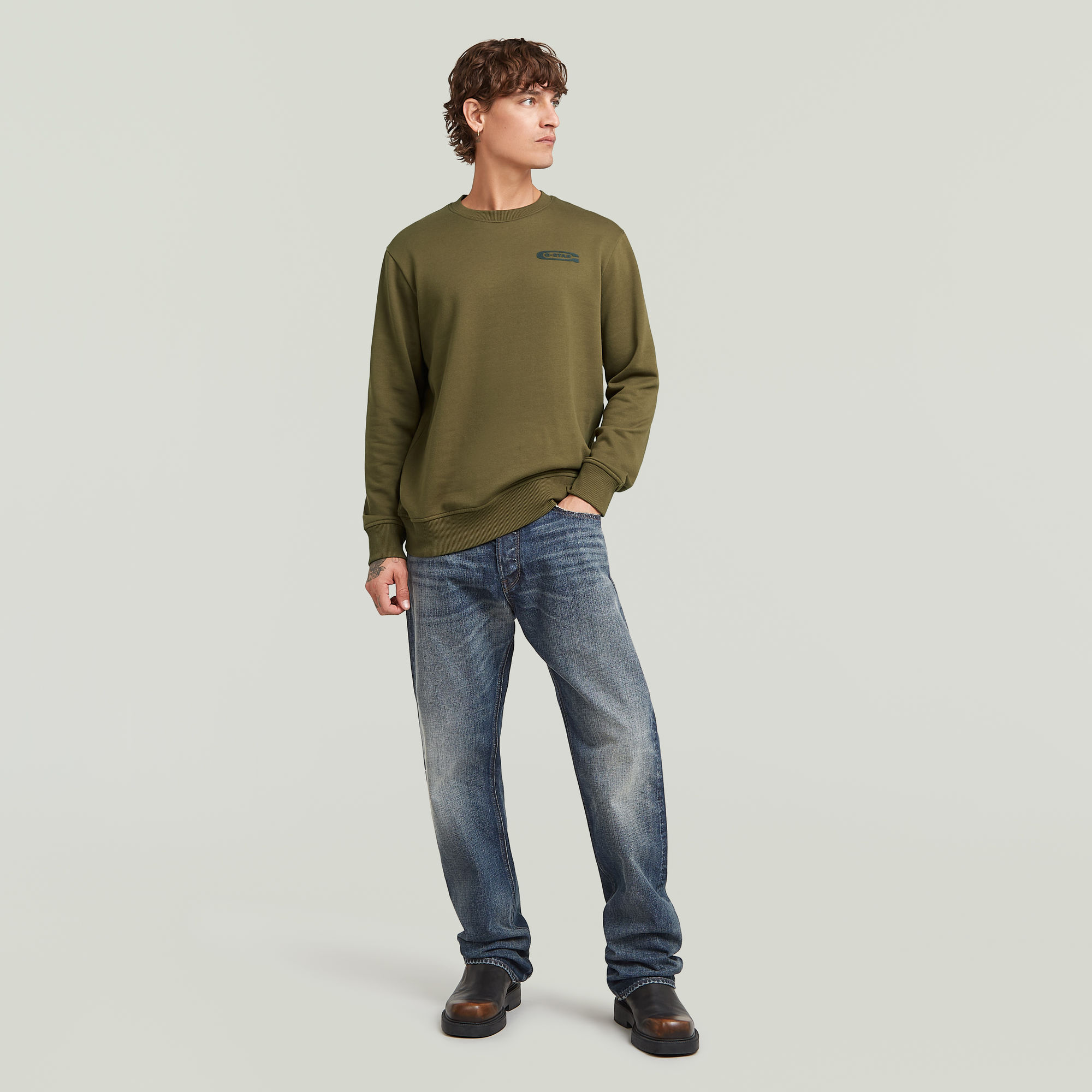 G-Star RAW Old Skool Sweater Groen Heren