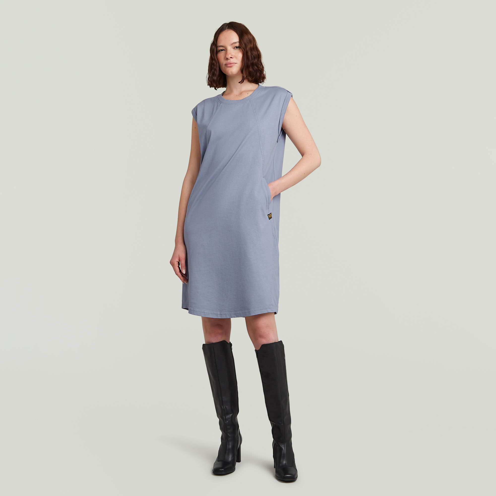 G-Star RAW Seam Detail Loose Jurk Lichtblauw Dames