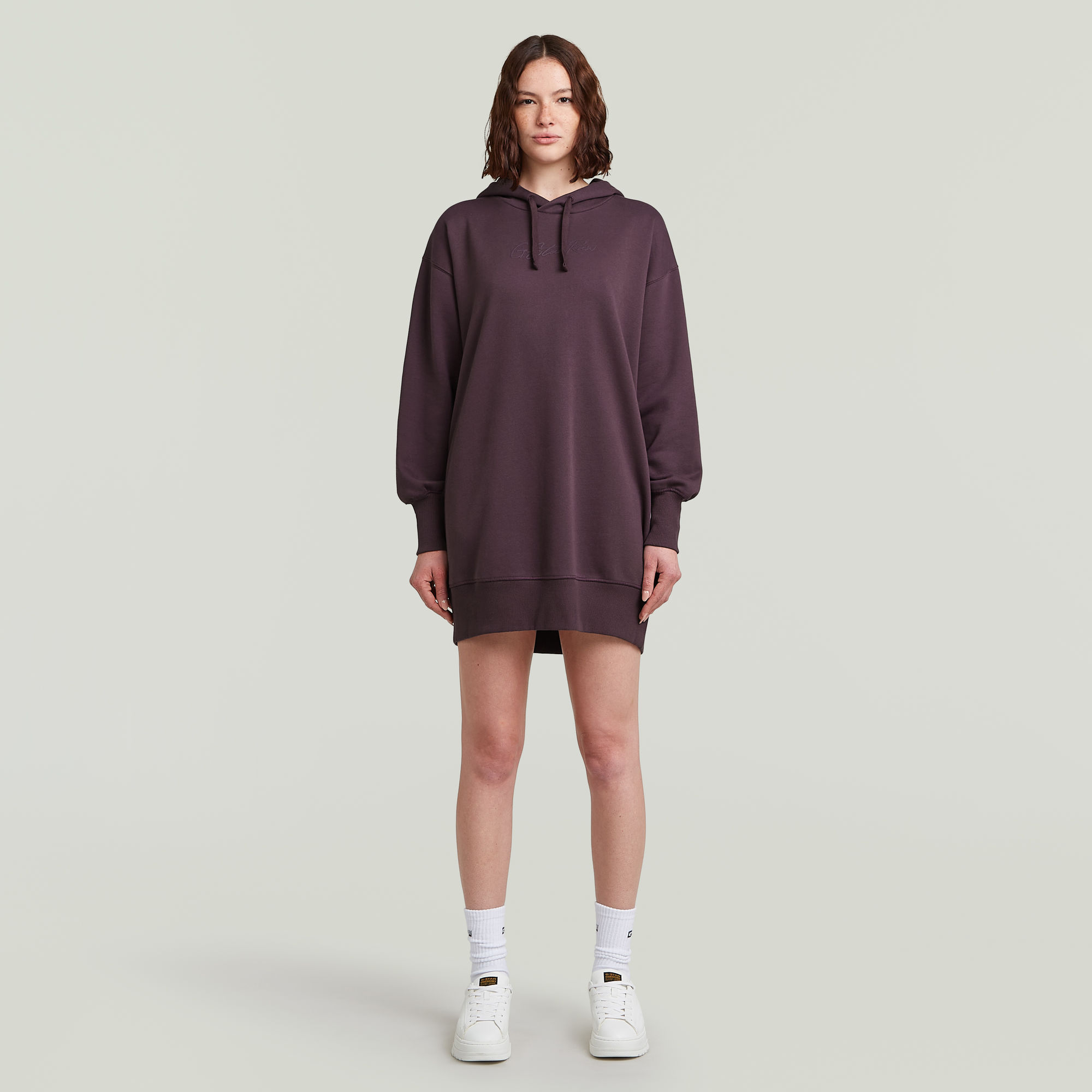 

Hooded Sweater Dress - Purple - Women