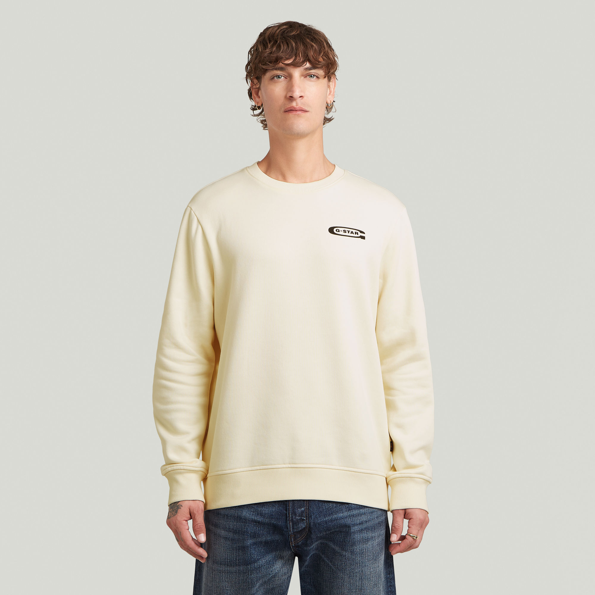 G-Star RAW Old Skool Sweater Beige Heren