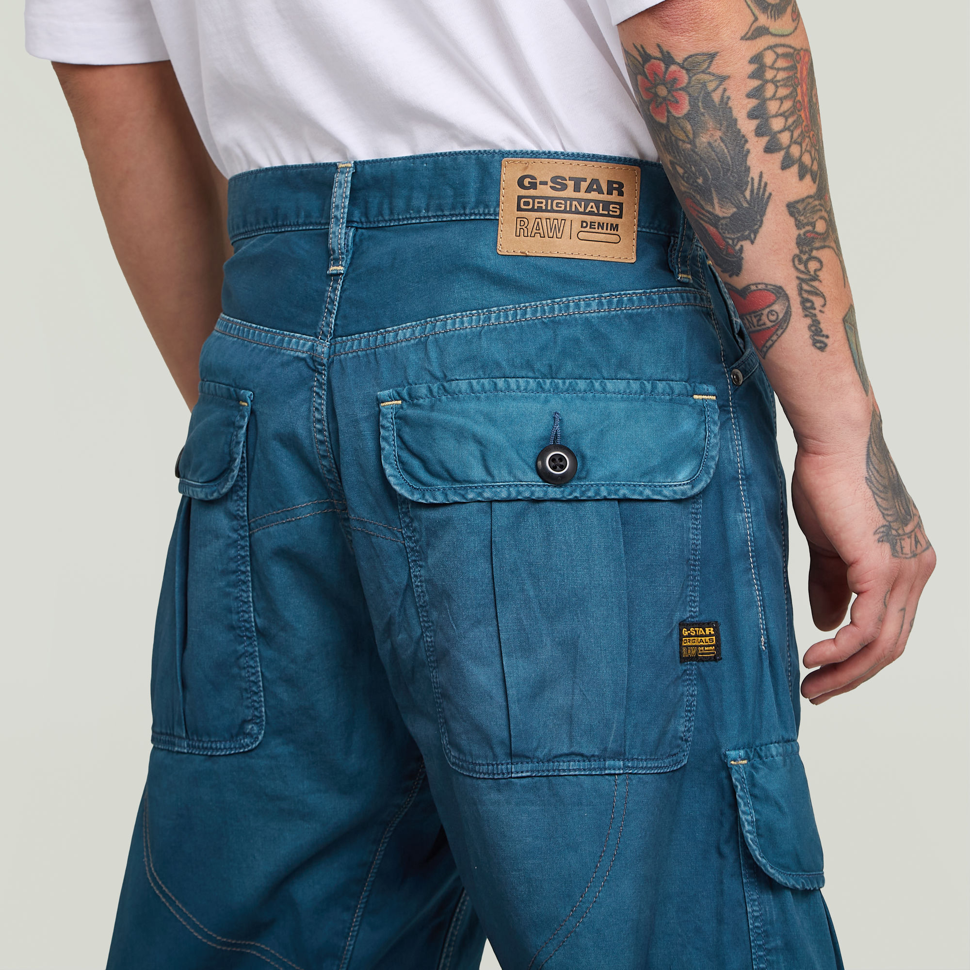 G-Star RAW Bend 3D Loose Cargojeans Midden blauw Heren