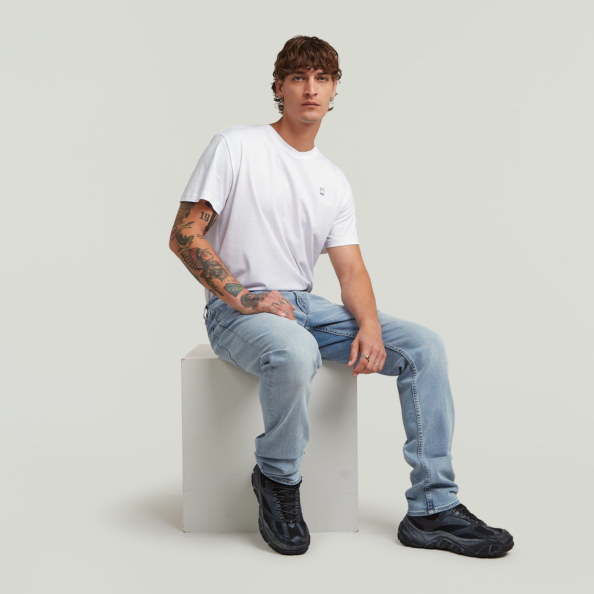 G-Star RAW Mosa Straight Jeans Lichtblauw Heren