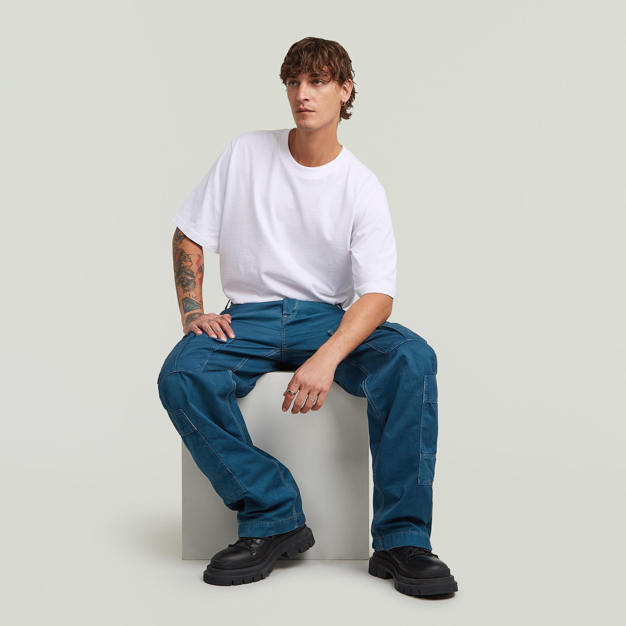 G-Star RAW Bend 3D Loose Cargojeans Midden blauw Heren