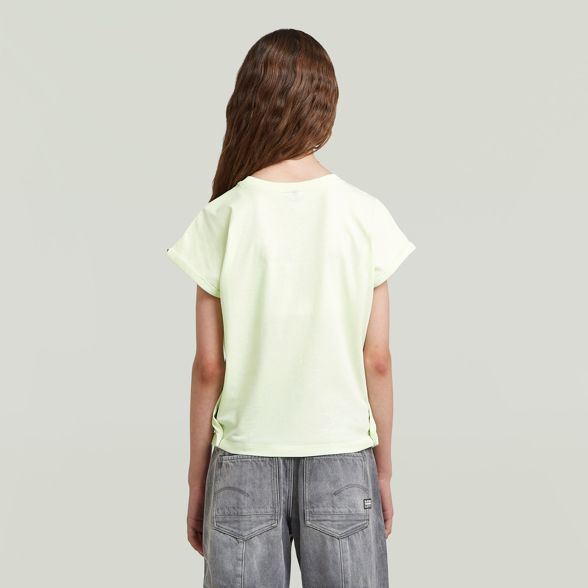 G-Star RAW Loose Crop Riveted T-shirt Meisjes Groen meisjes