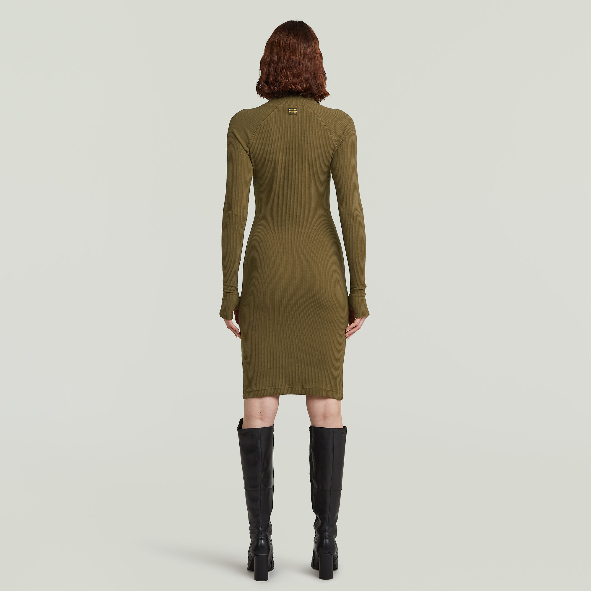 G-Star RAW Rib Slim Jurk Groen Dames